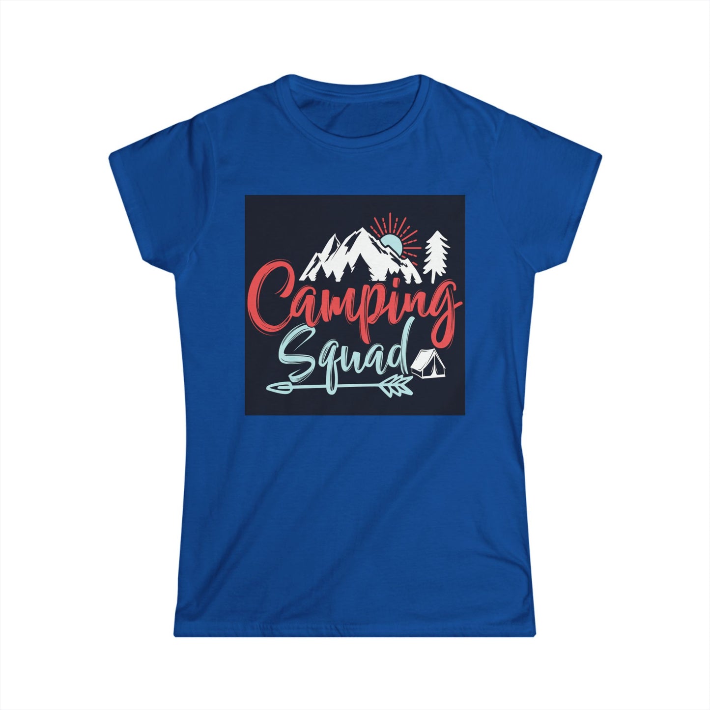 Camping Squad Women's Softstyle Tee | Relaxed Fit, Outdoor Shirt, Camping Apparel, Nature Lover Gift, Summer Adventure Wear