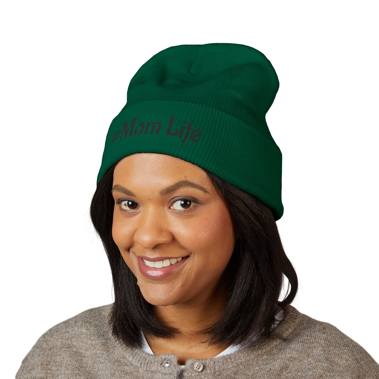 #Mom Life Beanie | Cuffed Embroidered Beanie