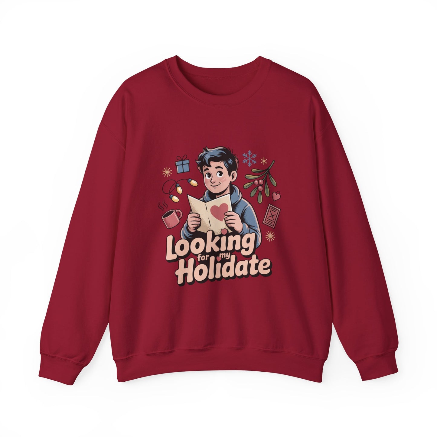 Looking for Holidate Sweatshirt | Holiday Romance Illustration