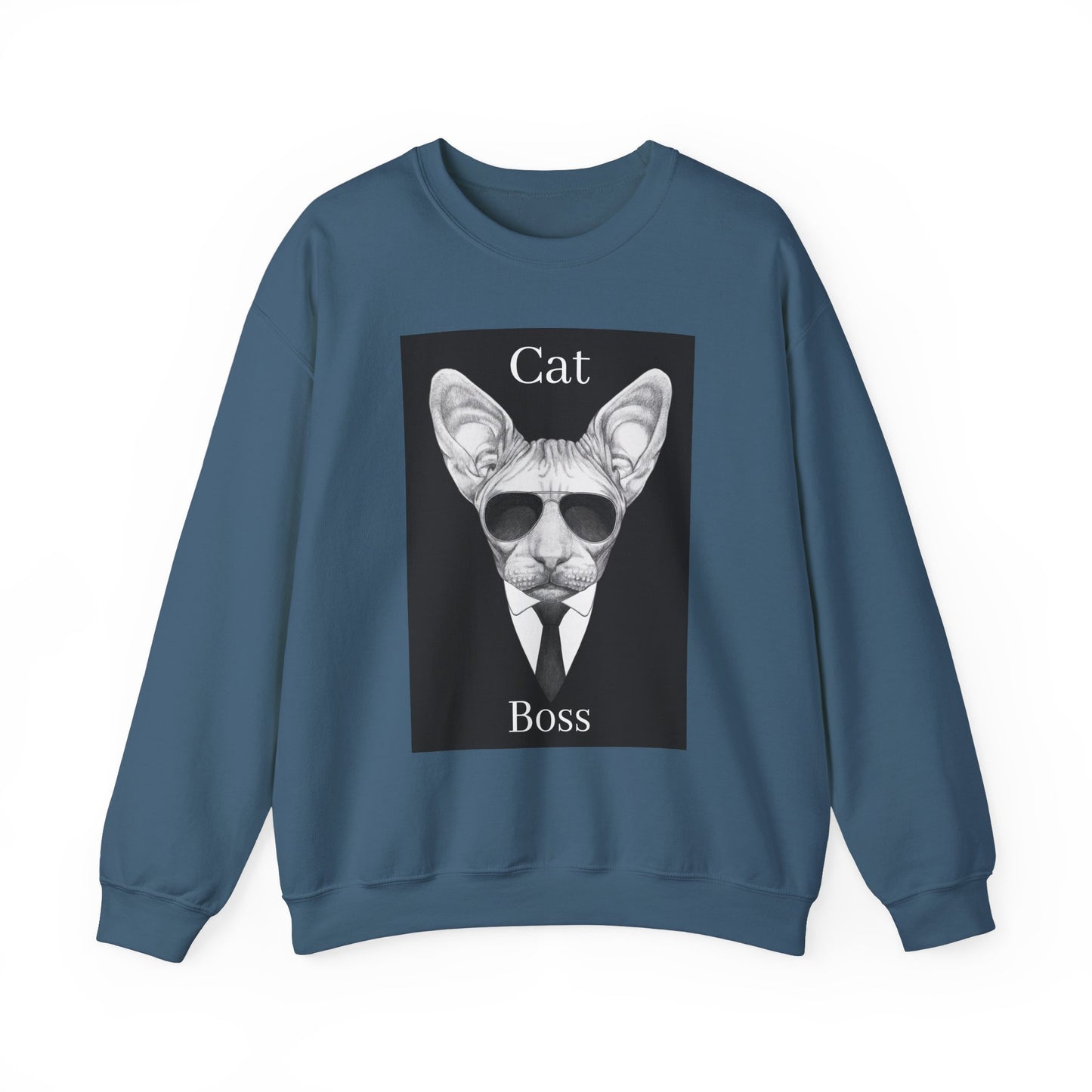 Cat Boss Unisex Crewneck Sweatshirt - Funny Cat Graphic Pullover