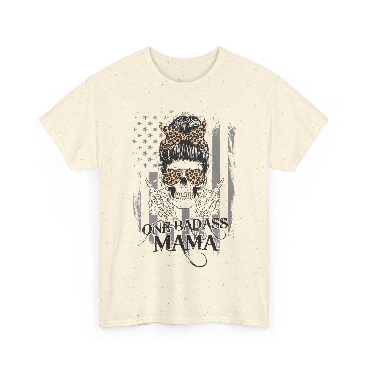 One Badass Mama Unisex Heavy Cotton Tee - Trendy Graphic Shirt for Moms