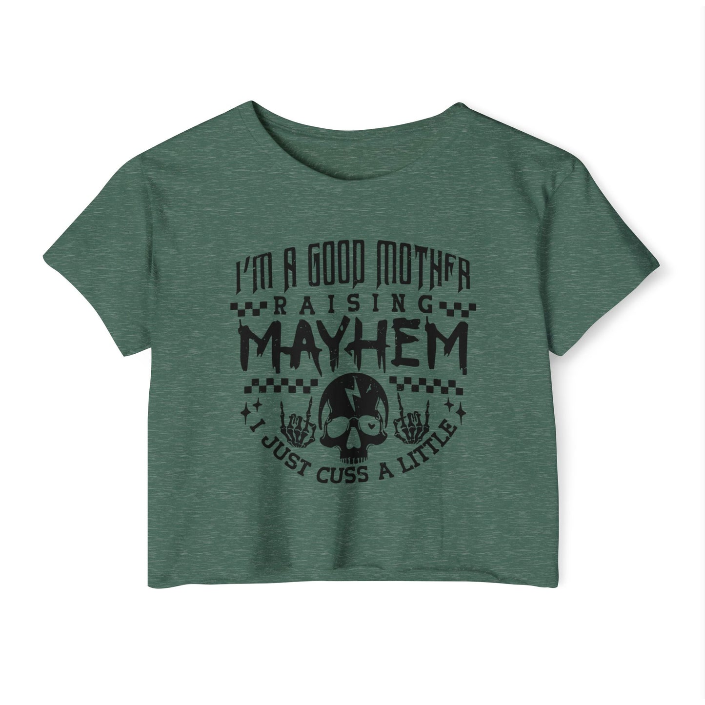 Women's Festival Crop Top - Vintage Style Graphic Tee for Moms, Perfect for Festivals, Concerts, Parties, Birthdays