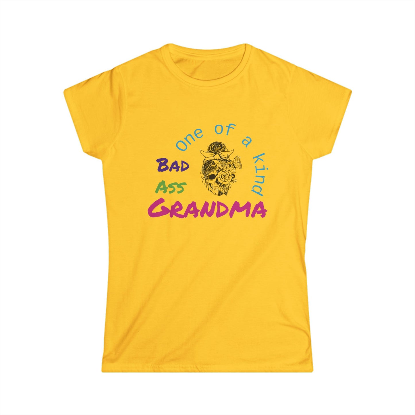 Bad Ass Grandma Women's Softstyle Tee - Fun, Unique Gift for Grandmothers