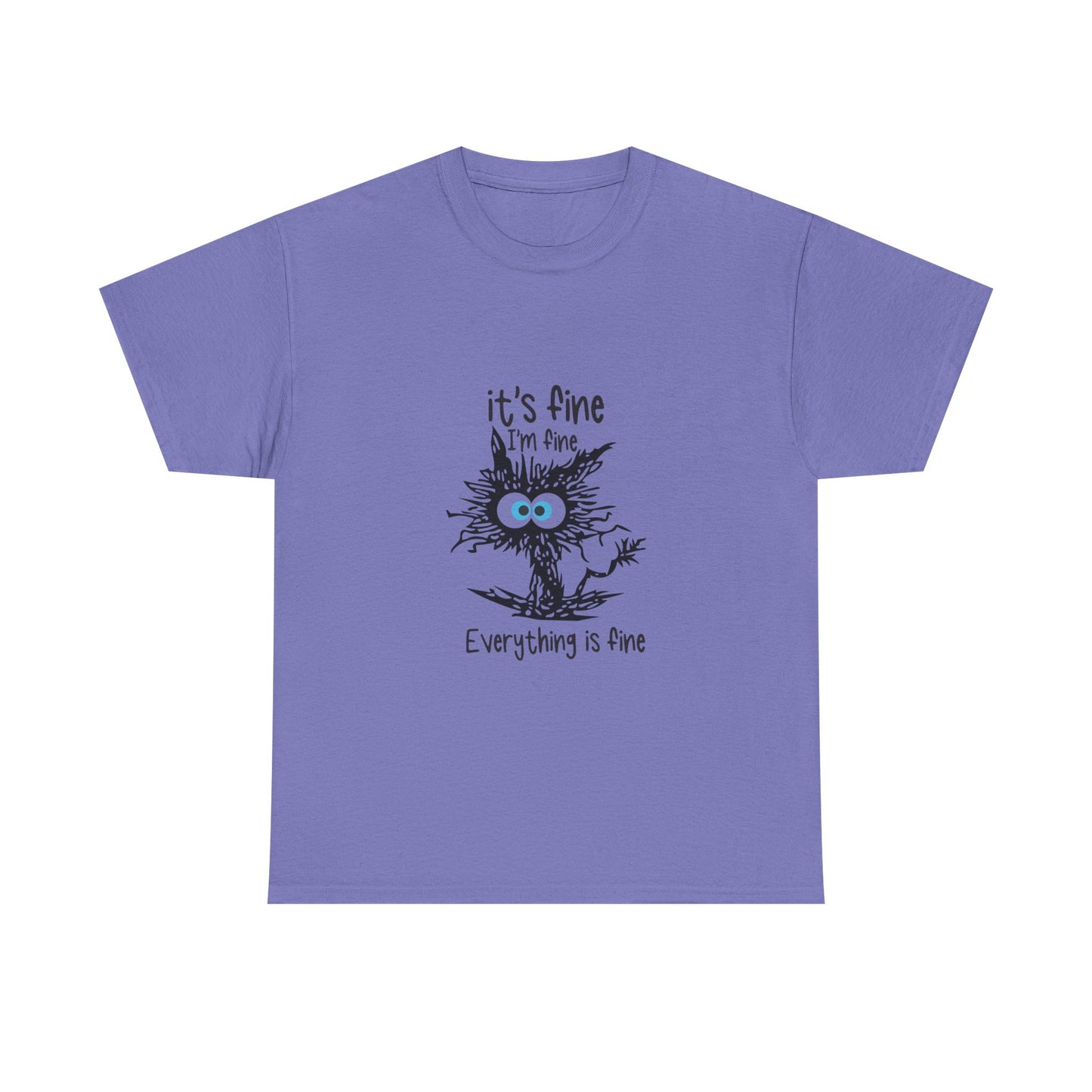 It's Fine Unisex Heavy Cotton Tee - Casual Comfort with Whimsical Design