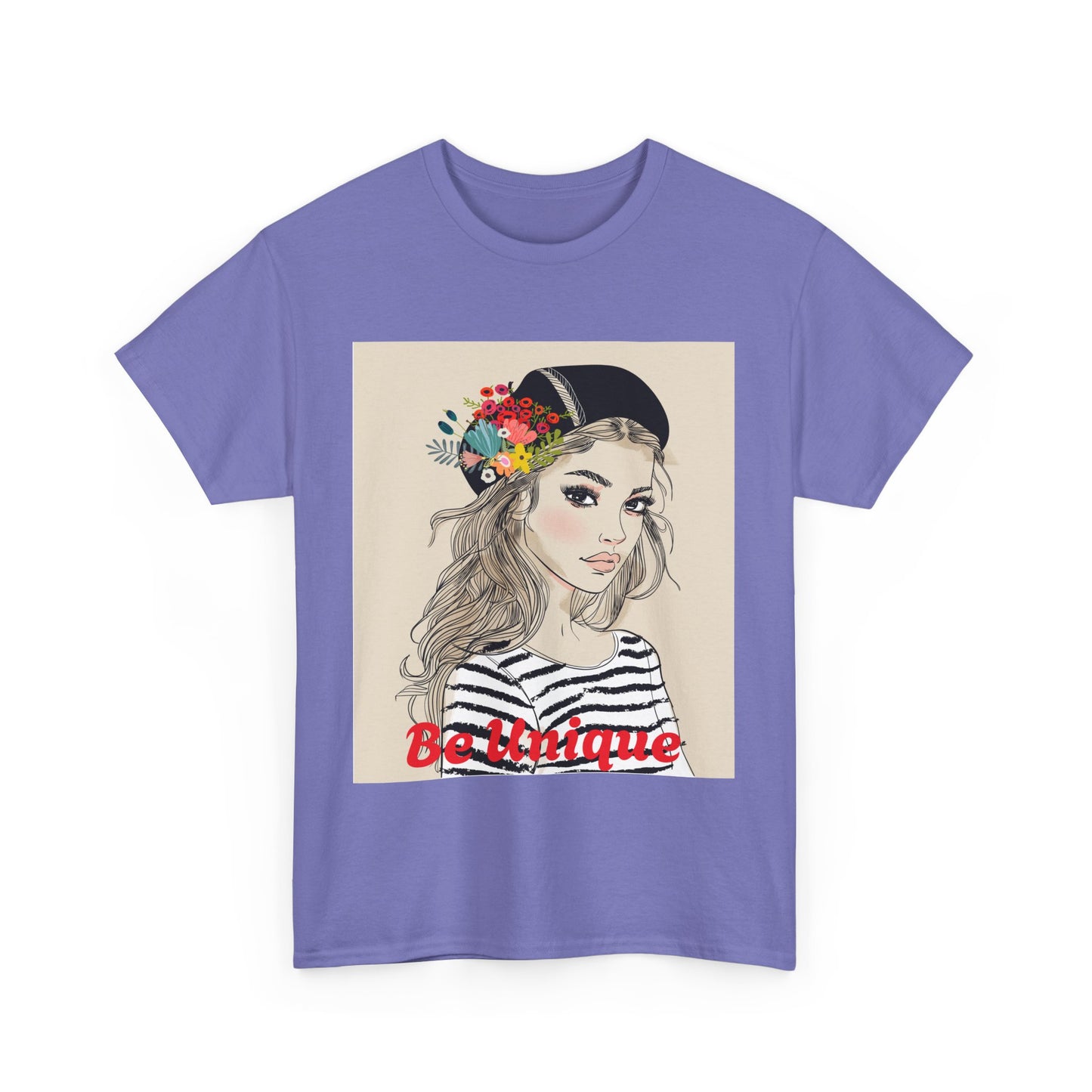 Floral Portrait Unisex Heavy Cotton Tee - Stylish & Comfortable