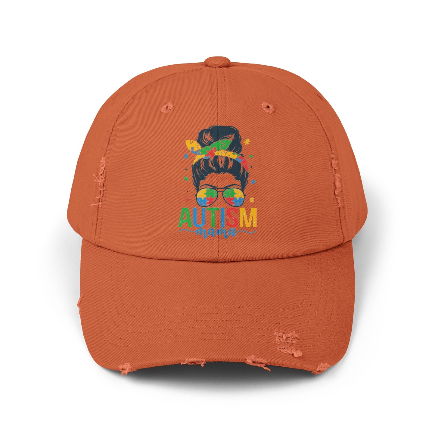 Autism Mama Distressed Cap - Stylish Supportive Hat for Moms