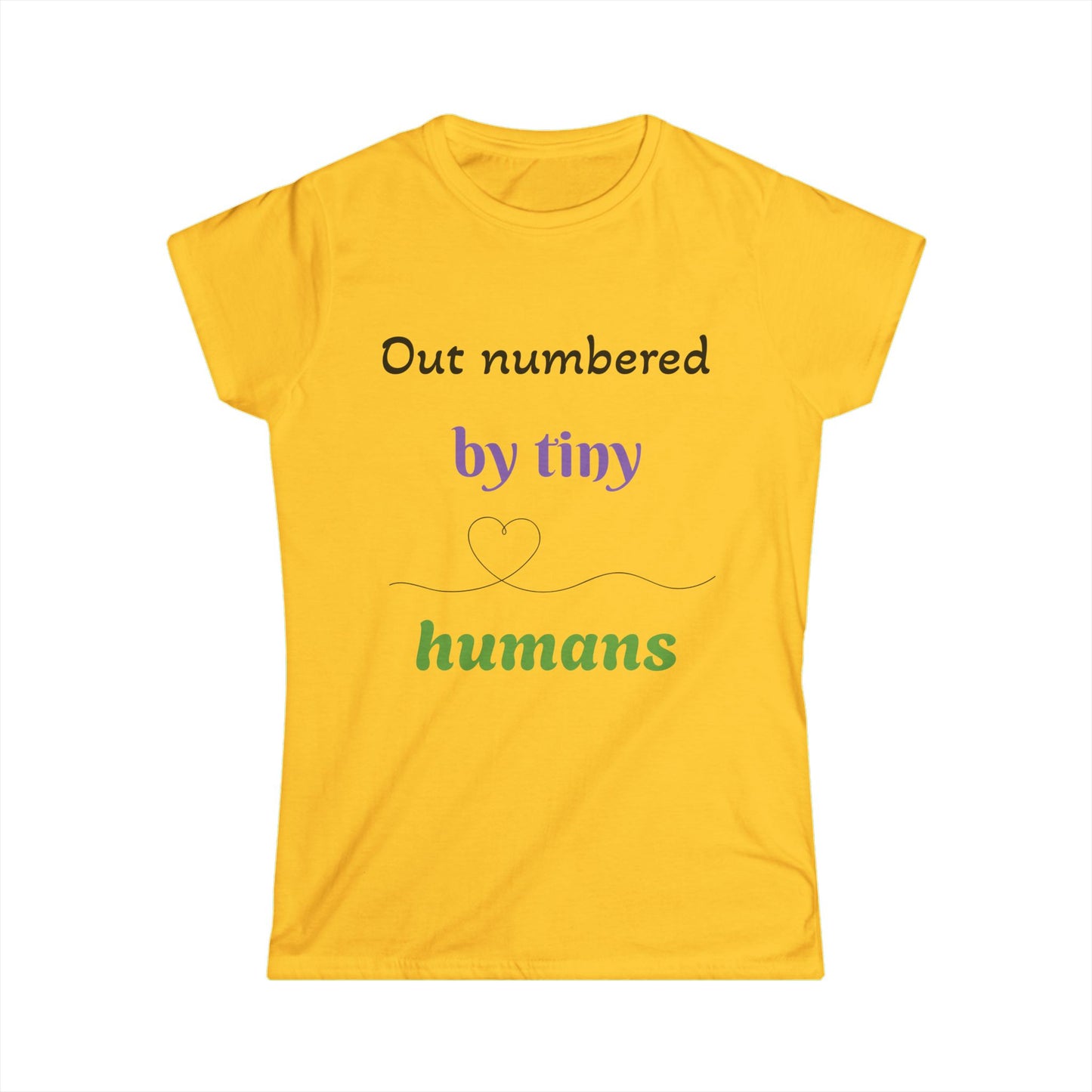 Outnumbered by Tiny Humans Women's Softstyle Tee - Perfect for Moms and Expecting Mothers