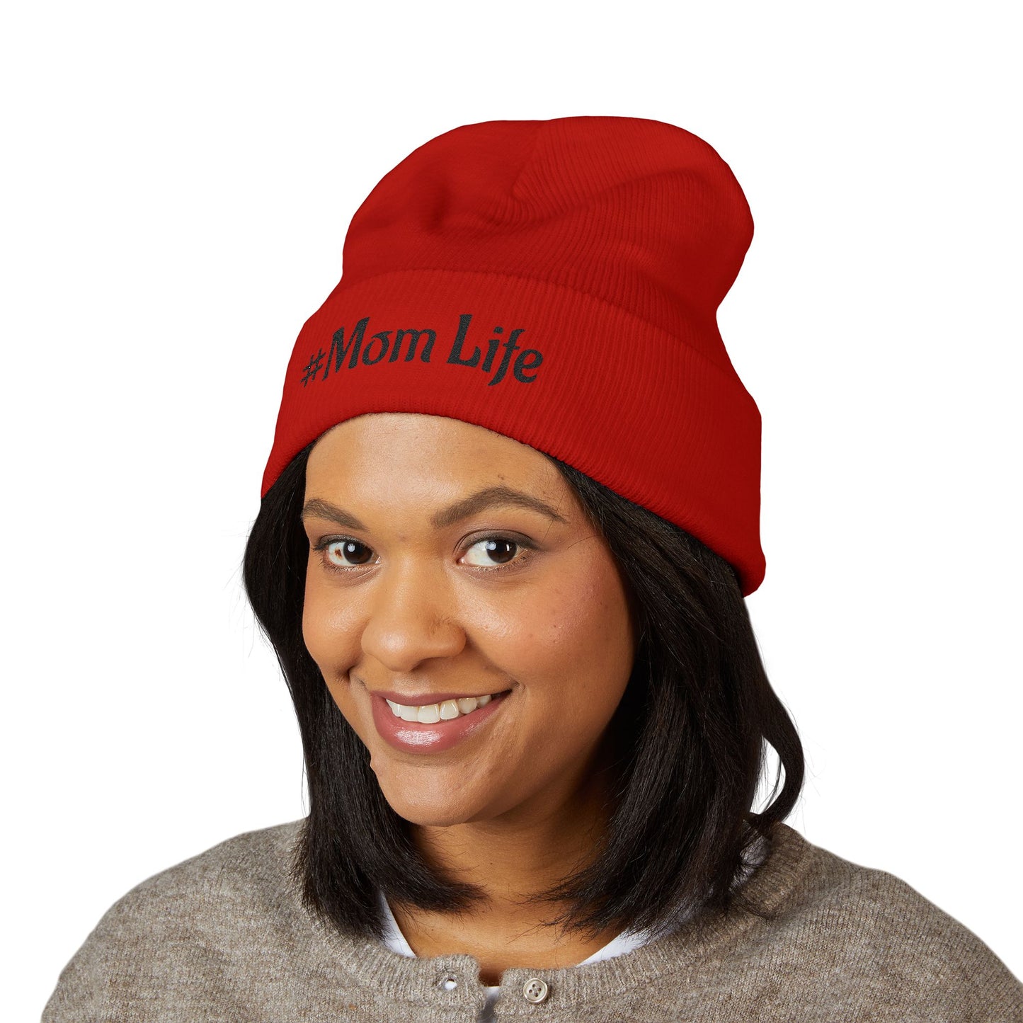 #Mom Life Beanie | Cuffed Embroidered Beanie