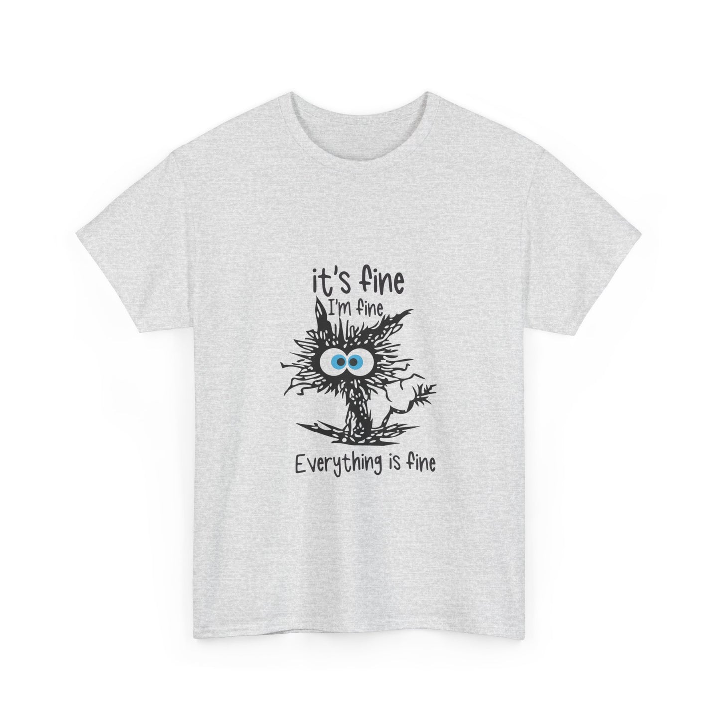 It's Fine Unisex Heavy Cotton Tee - Casual Comfort with Whimsical Design