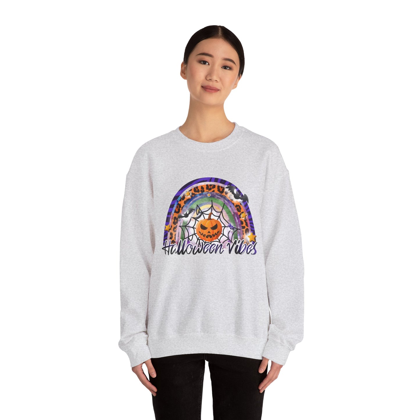 Halloween Vibes Crewneck Sweatshirt | Unisex Autumn Apparel, Cozy Fall Fashion, Halloween Gifts, Spooky Season Outfit, Pumpkin Sweatshirt