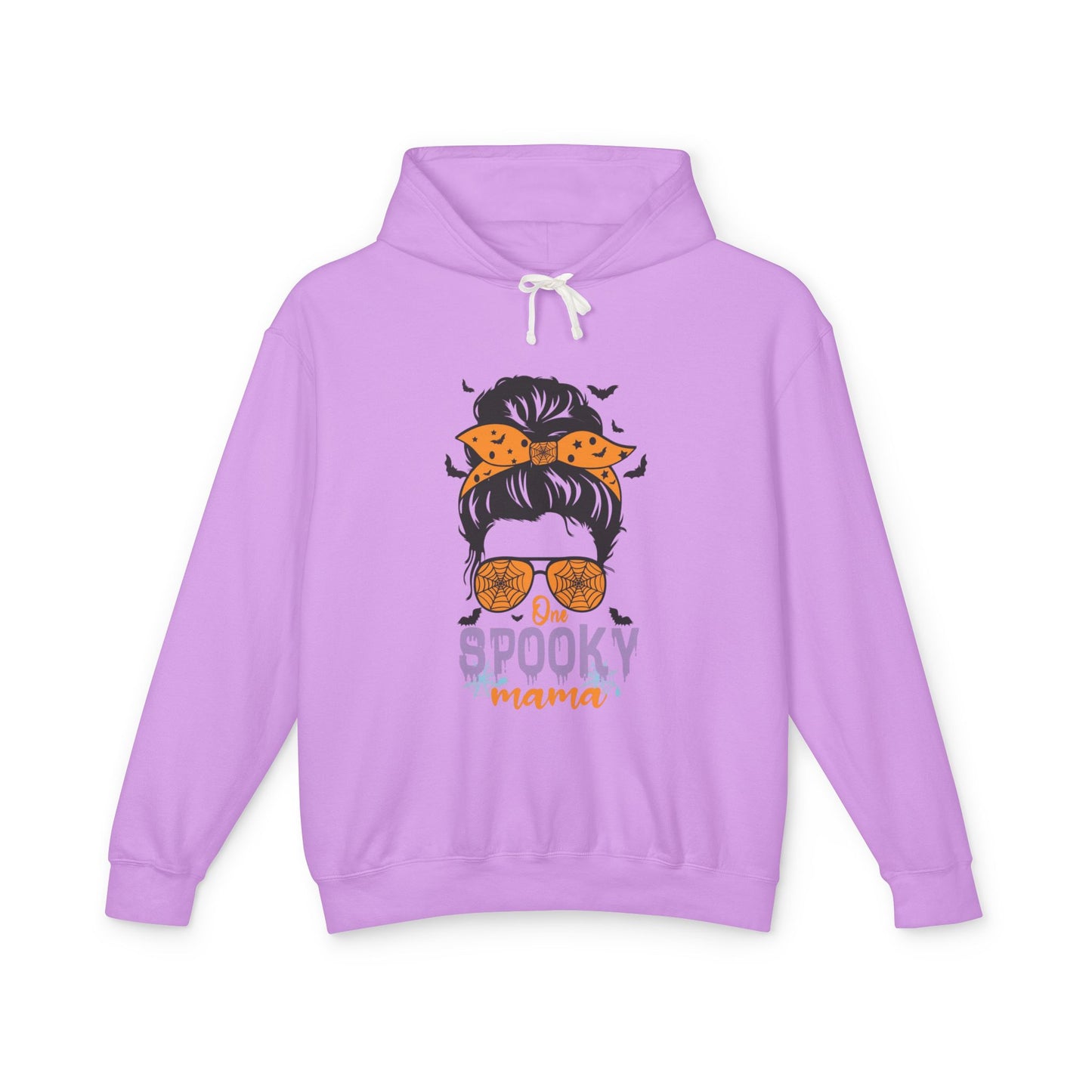 Spooky Mama Hoodie, Lightweight Sweatshirt for Halloween, Seasonal Casual Wear, Perfect Gift for Moms, Cozy Fall Fashion