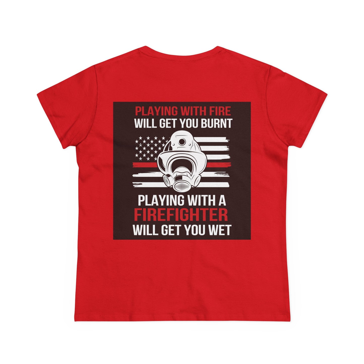 Firefighter Wife Cotton Tee - Supportive Gift for Her, Casual Wear, Patriotic Apparel, Unique Firefighter Gift, Everyday Comfort