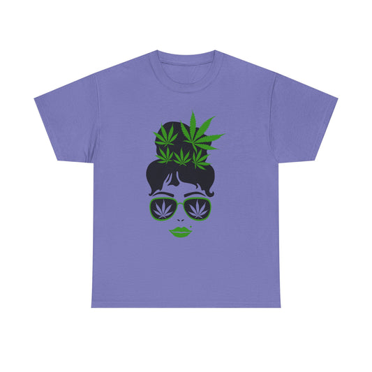 Chic Cannabis Unisex Heavy Cotton Tee - Stylish Green Leaf Design