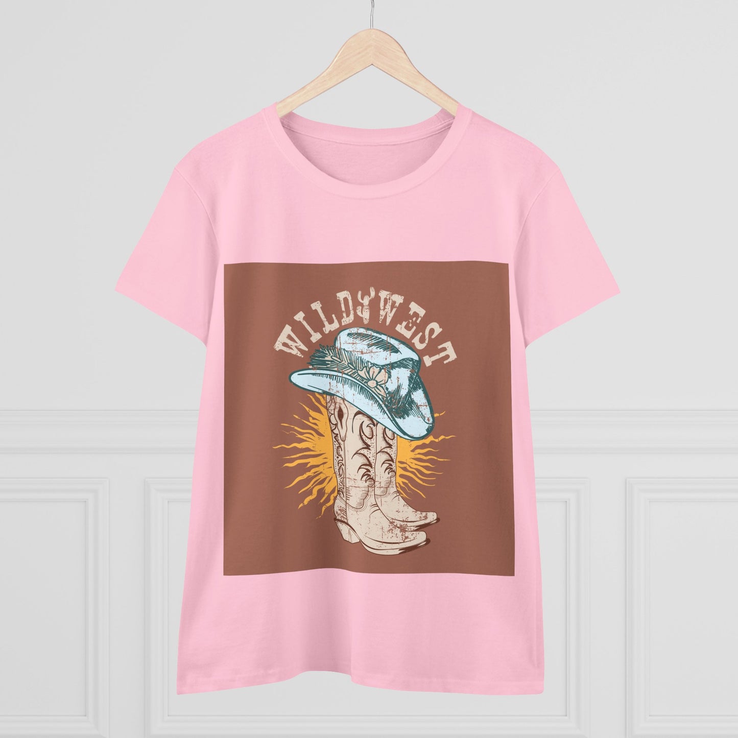 Wild West Women's Cotton Tee - Casual Summer Top, Boho Fashion, Vintage Graphic Shirt, Gift for Cowgirls, Western Wear