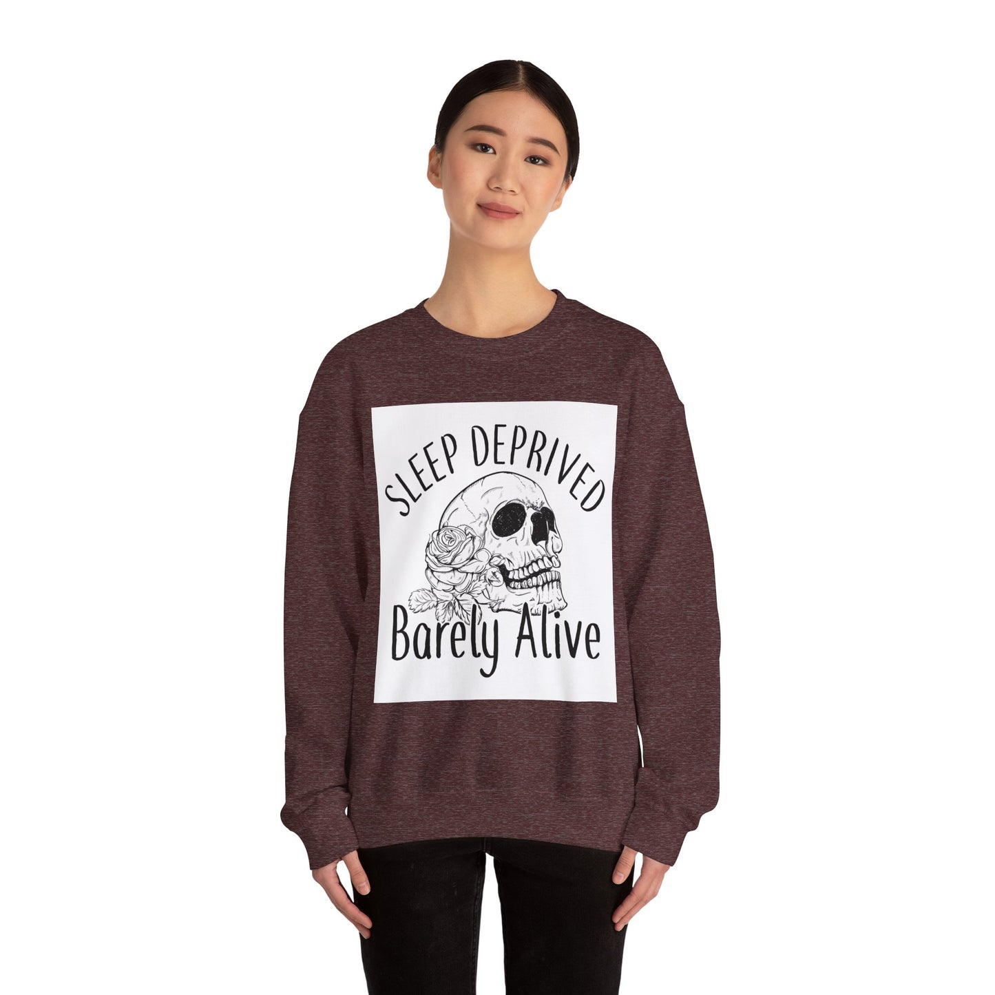 Sleep Deprived Barely Alive Sweatshirt - Unisex Heavy Blend™ Crewneck for Cozy Comfort