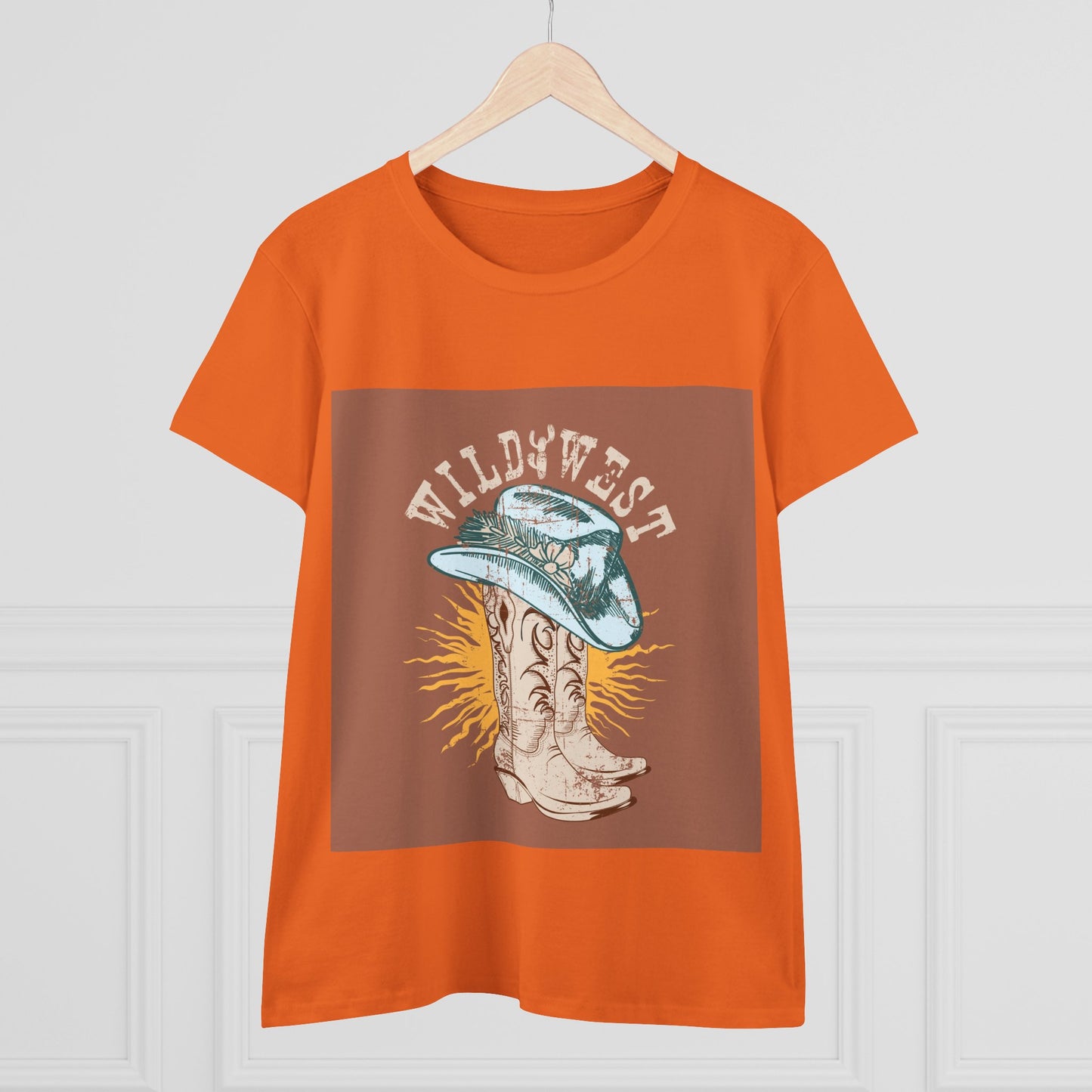 Wild West Women's Cotton Tee - Casual Summer Top, Boho Fashion, Vintage Graphic Shirt, Gift for Cowgirls, Western Wear