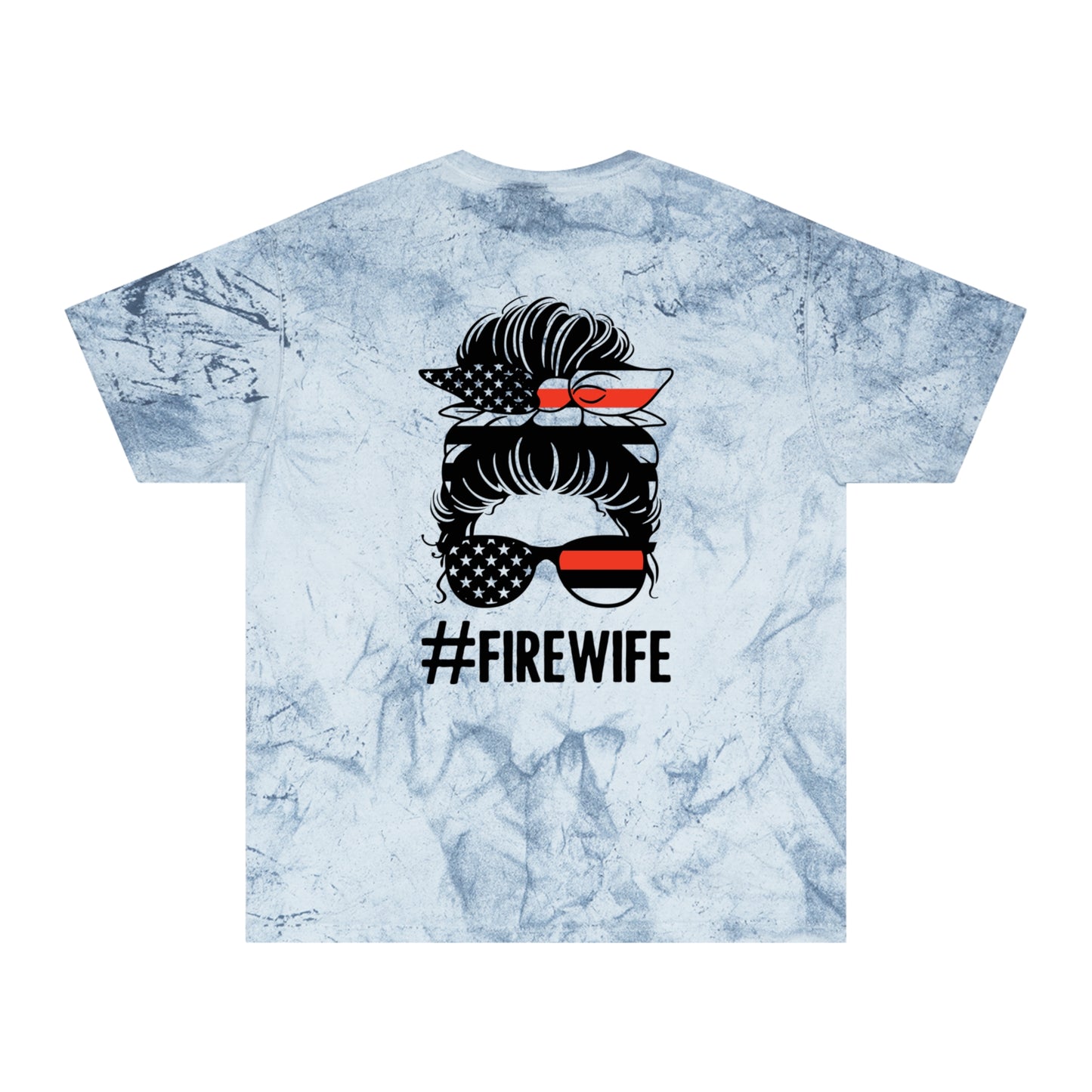 Unisex Color Blast T-Shirt - #FireWife Design, Perfect Gift for Firefighters' Families