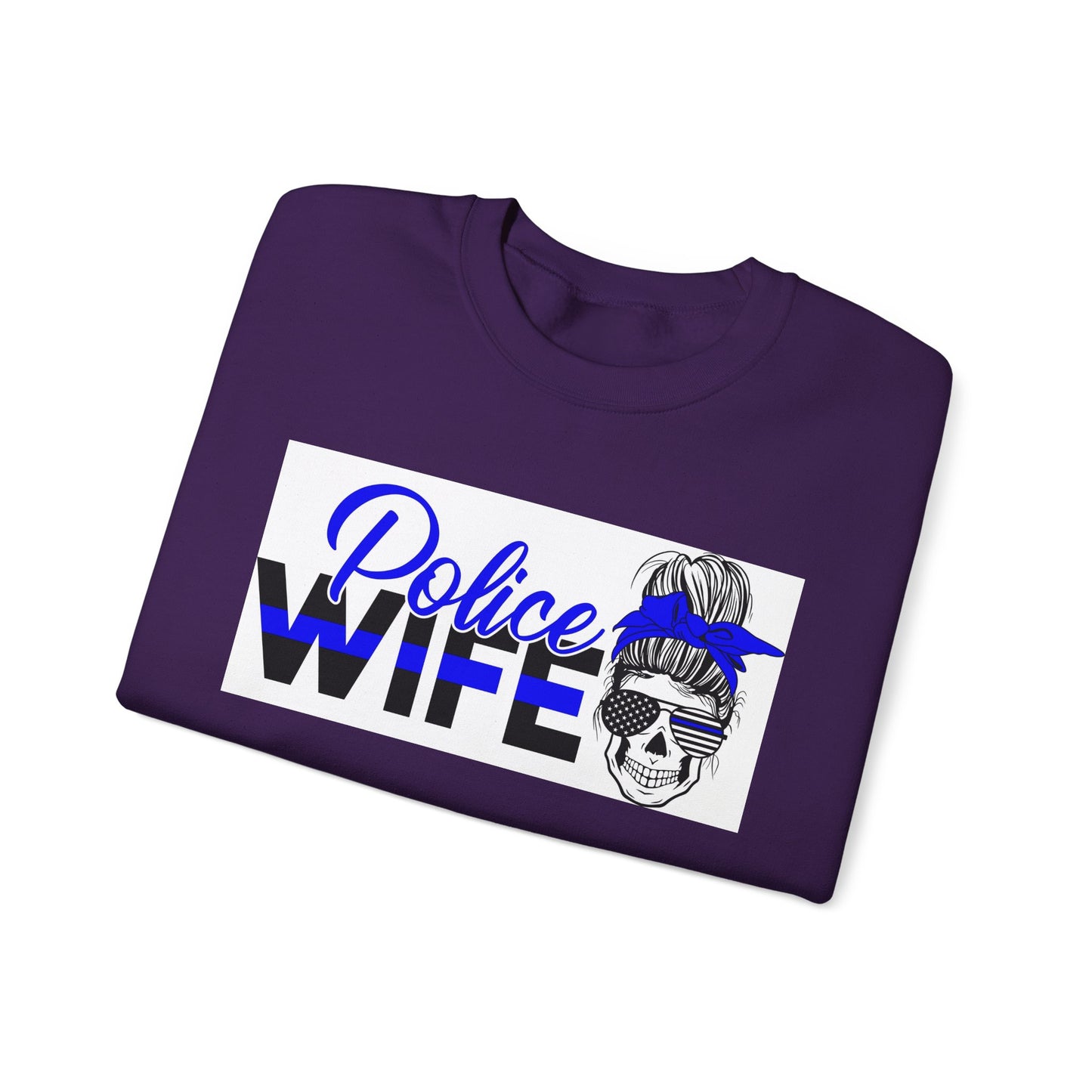 Police Wife Unisex Heavy Blend™ Crewneck Sweatshirt - Supportive Gift for Police Spouses