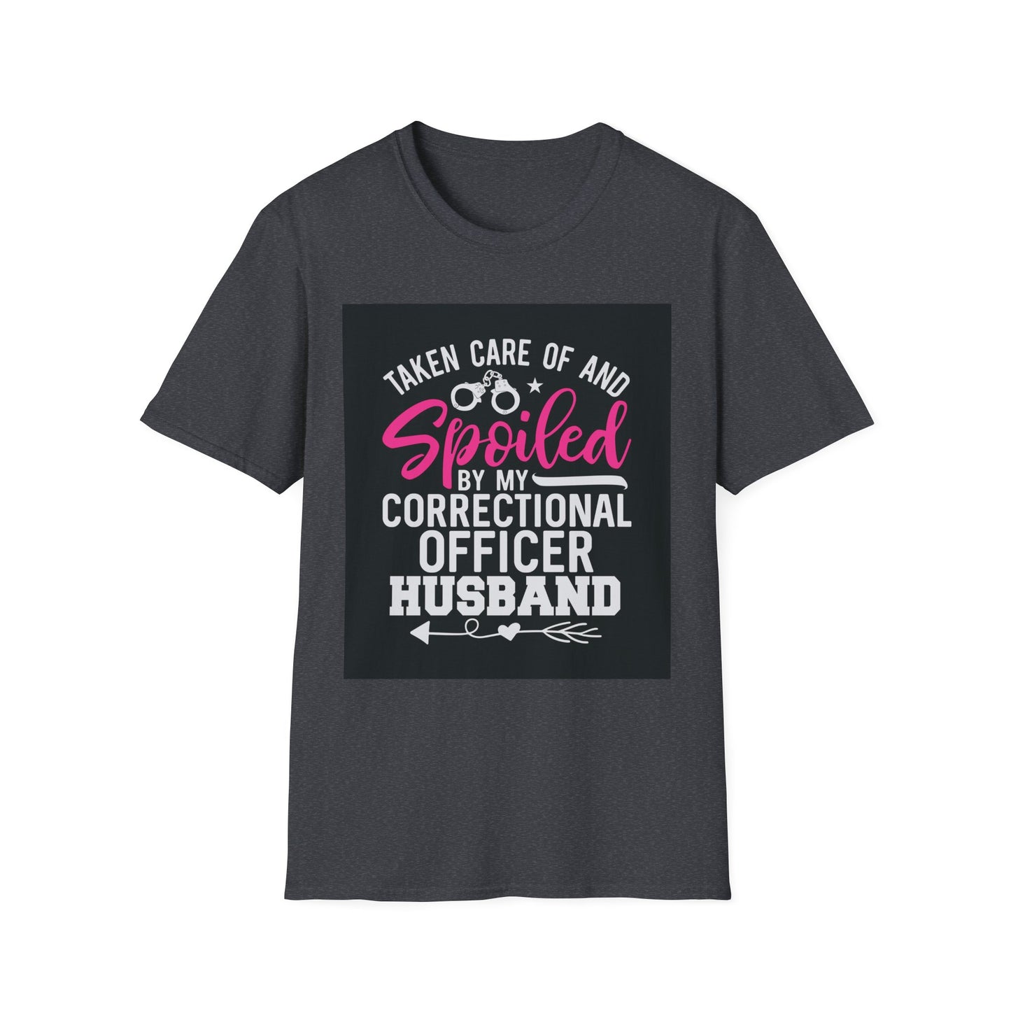 Spoiled by My Correctional Officer Husband T-Shirt | Unisex Softstyle Tee for Proud Wives | Perfect Gift for Special Occasions