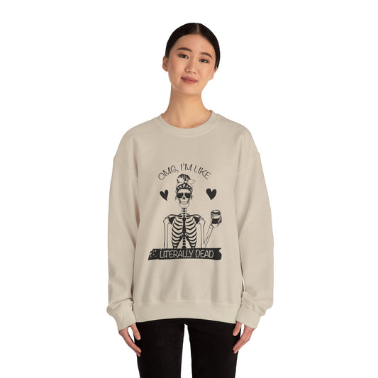 Funny Skeleton Sweatshirt, Unisex Crewneck, Halloween Gift, Casual Wear, Trendy Fashion, Spooky Holiday Style