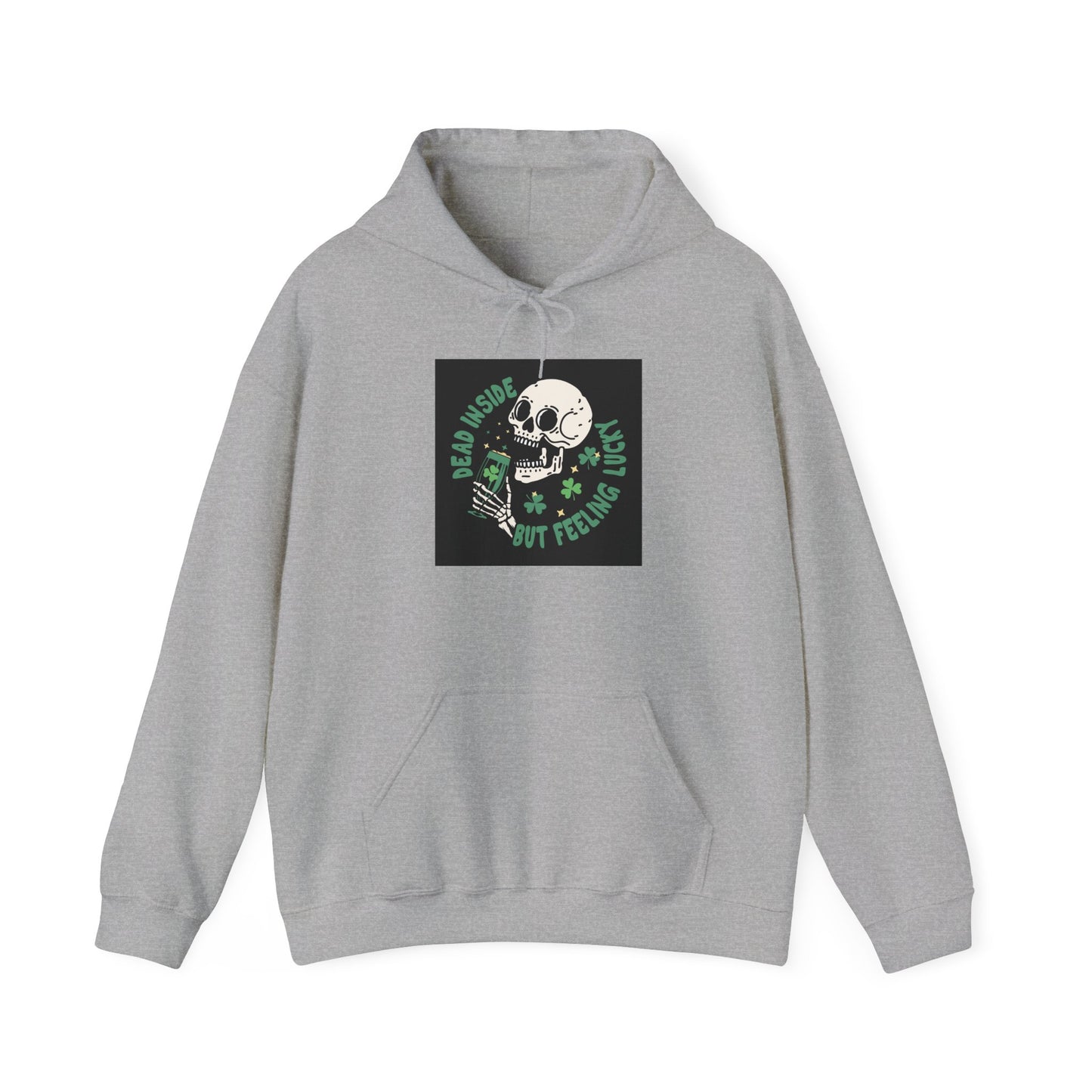 "Dead Inside but Feeling Lucky" Unisex Heavy Blend Hooded Sweatshirt - Perfect for Halloween & Casual Wear