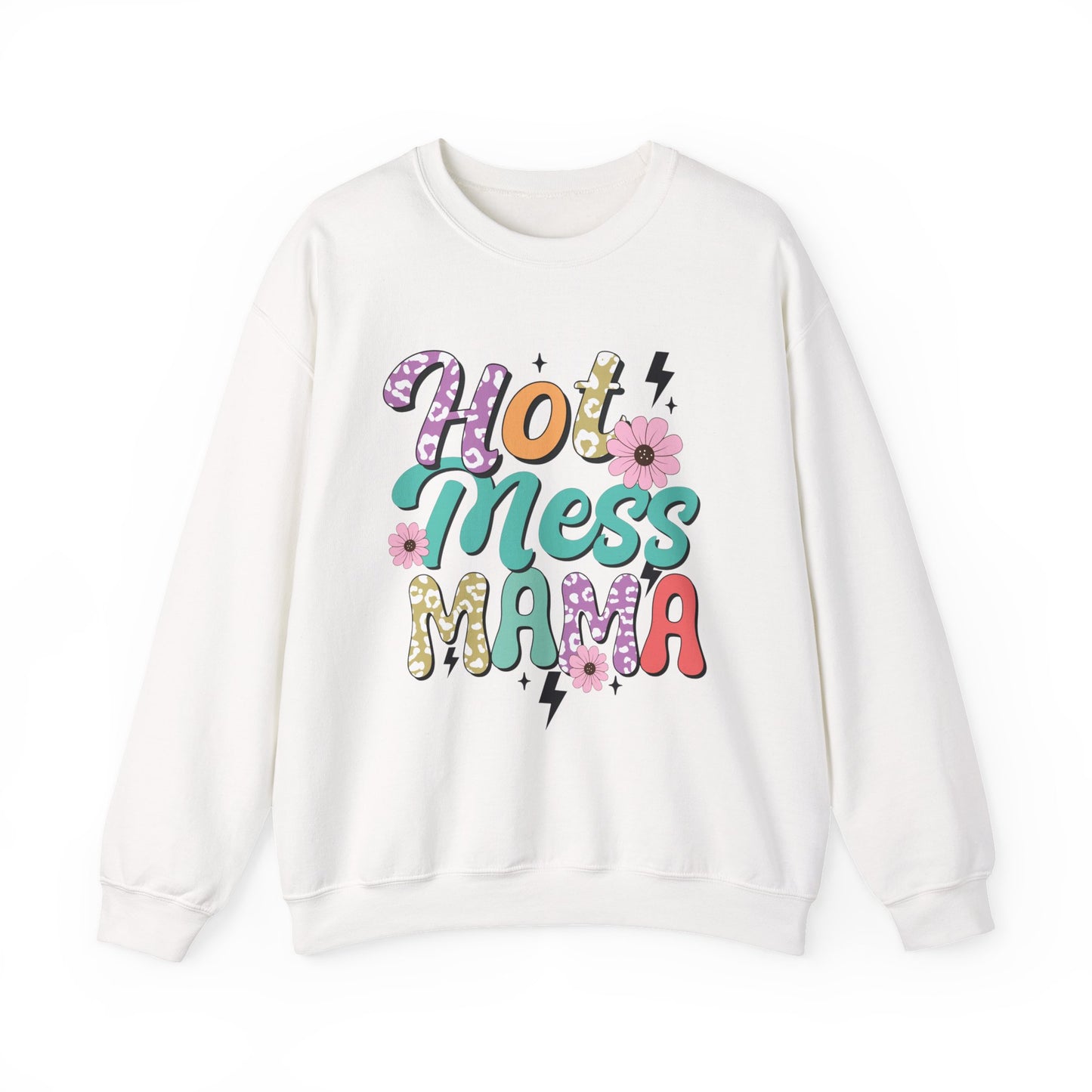 Hot Mess Mama Sweatshirt | Cozy Gift for Moms | Fun and Stylish Crewneck | Perfect for Casual Wear, Birthdays, Mother’s Day, Celebrations