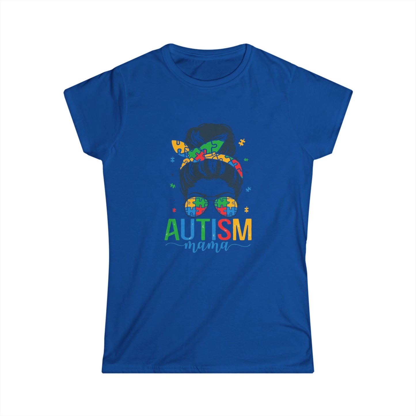 Autism Mama Women's Softstyle Tee | Supportive T-Shirt, Gift for Moms, Autism Awareness, Comfortable Casual Wear, Colorful Design