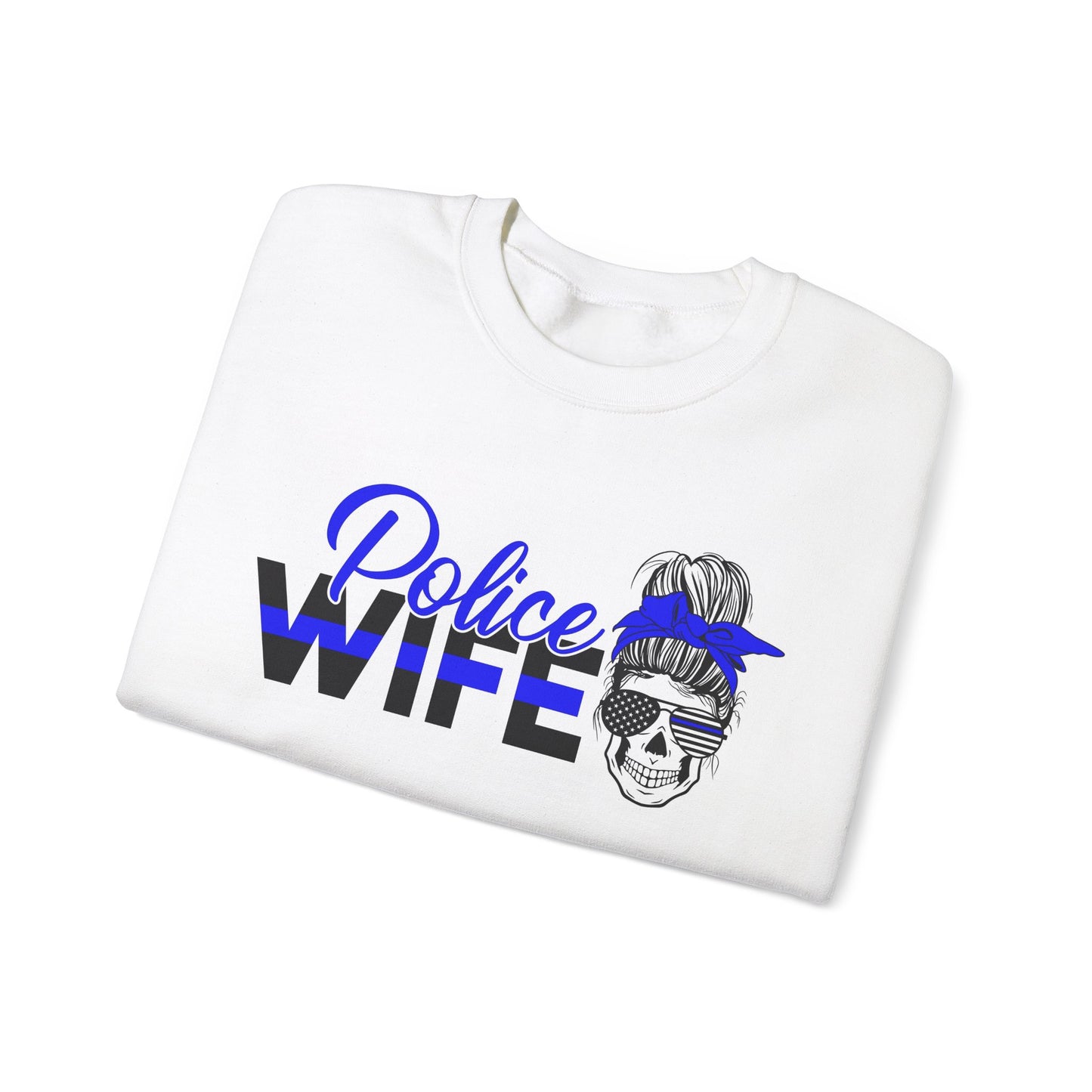 Police Wife Unisex Heavy Blend™ Crewneck Sweatshirt - Supportive Gift for Police Spouses