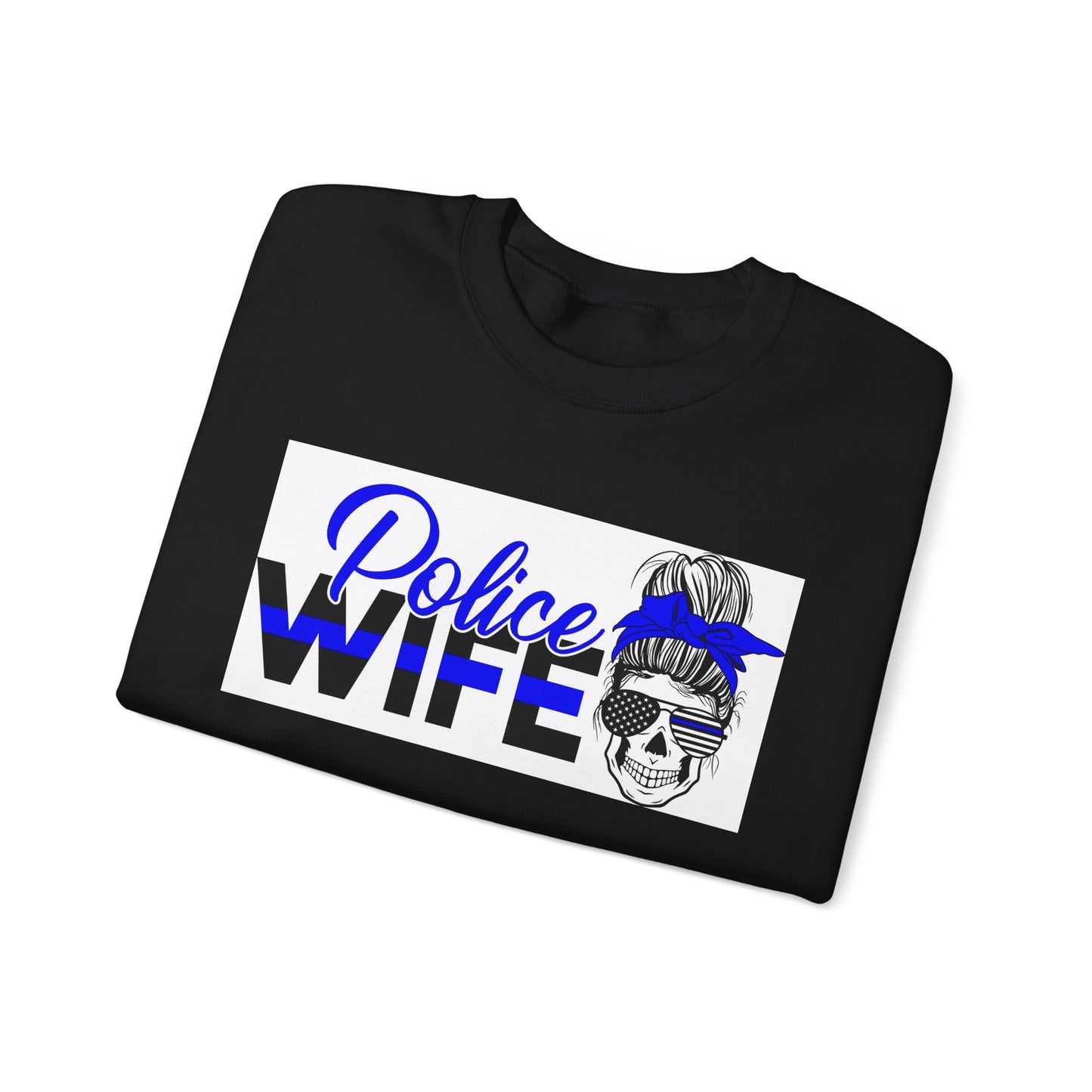 Police Wife Unisex Heavy Blend™ Crewneck Sweatshirt - Supportive Gift for Police Spouses