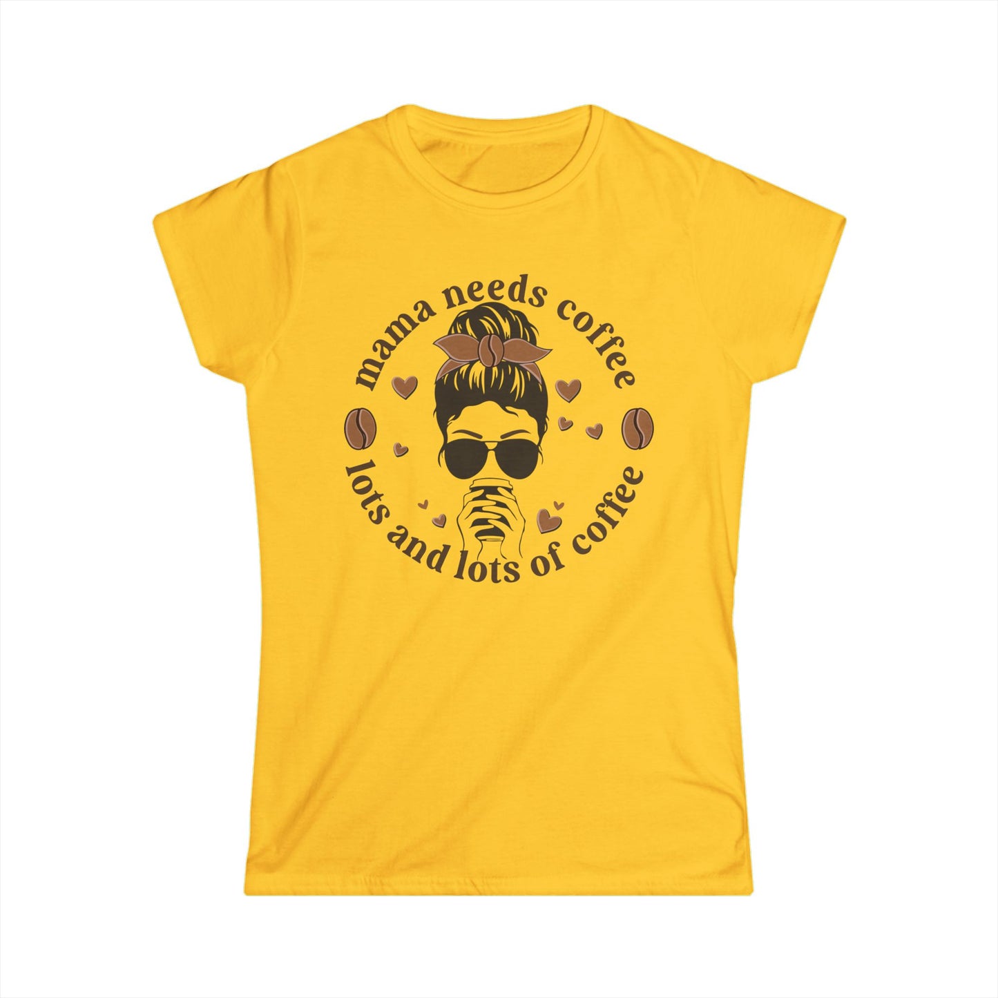 Mama Needs Coffee Women's Softstyle Tee - Cute Coffee Lover Shirt