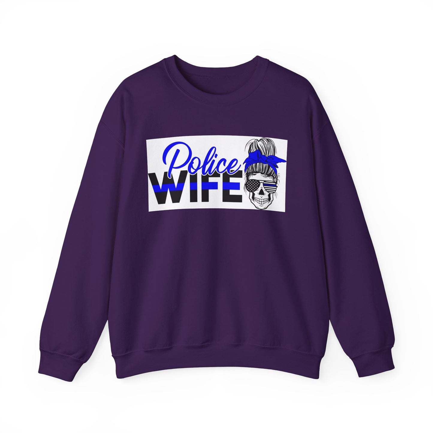 Police Wife Unisex Heavy Blend™ Crewneck Sweatshirt - Supportive Gift for Police Spouses