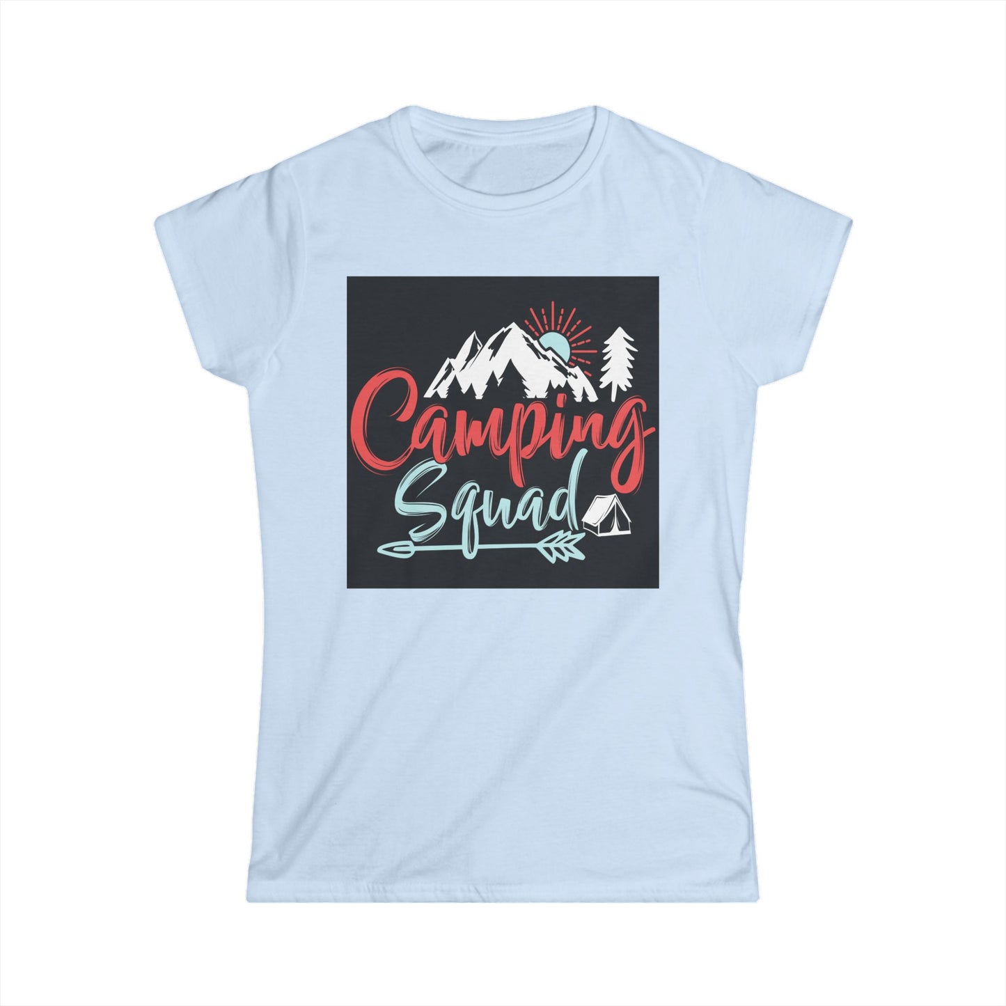 Camping Squad Women's Softstyle Tee | Relaxed Fit, Outdoor Shirt, Camping Apparel, Nature Lover Gift, Summer Adventure Wear
