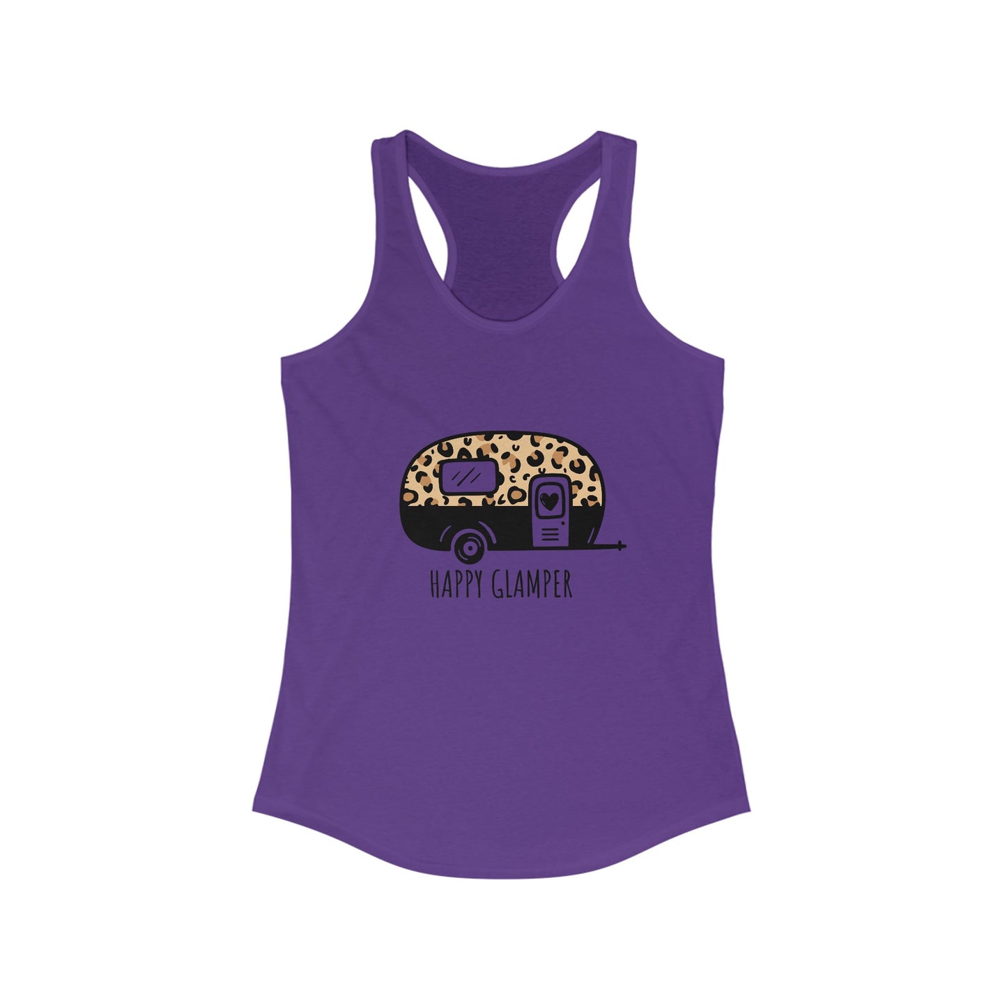 Happy Glamper Women's Racerback Tank - Cozy Camping Shirt for Glamping Adventures