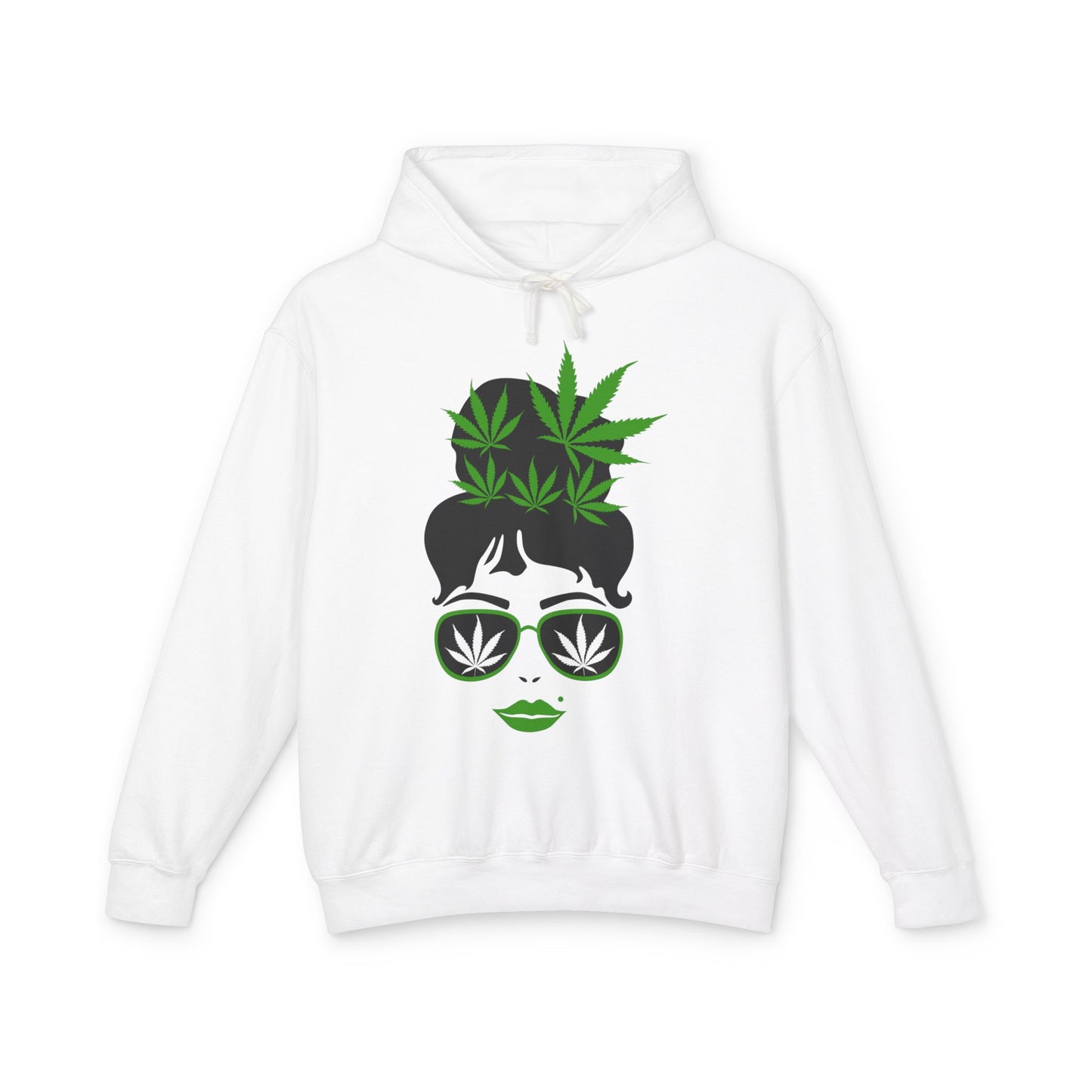 Chic Cannabis Graphic Hoodie - Cozy Unisex Lightweight Sweatshirt for Relaxation and Style