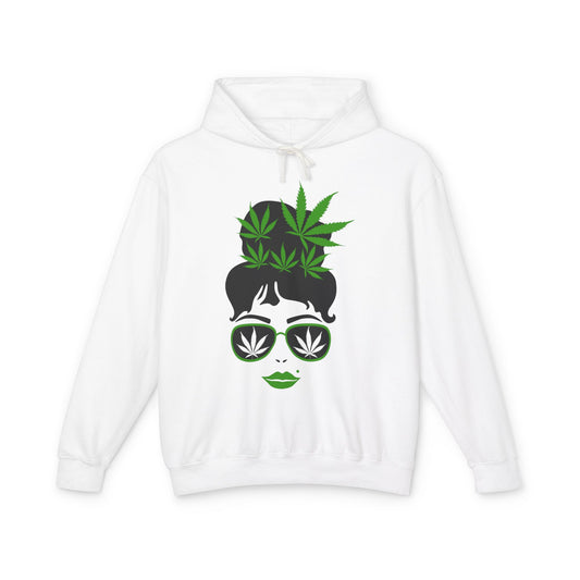 Chic Cannabis Graphic Hoodie - Cozy Unisex Lightweight Sweatshirt for Relaxation and Style