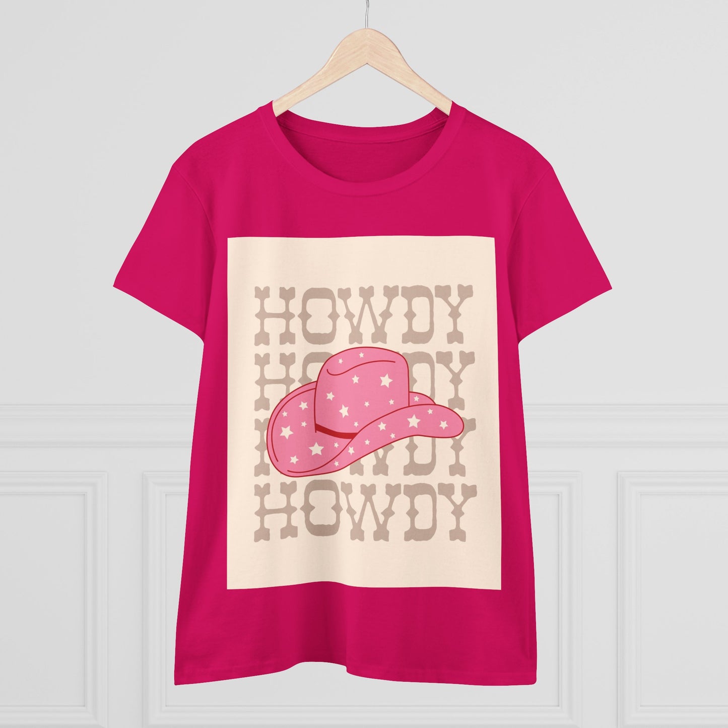 Howdy Pink Cowgirl Tee - Cute Vintage Graphic T-Shirt for Women, Casual Wear, Summer, Country Concerts, Birthday Gifts, Cute Outfits