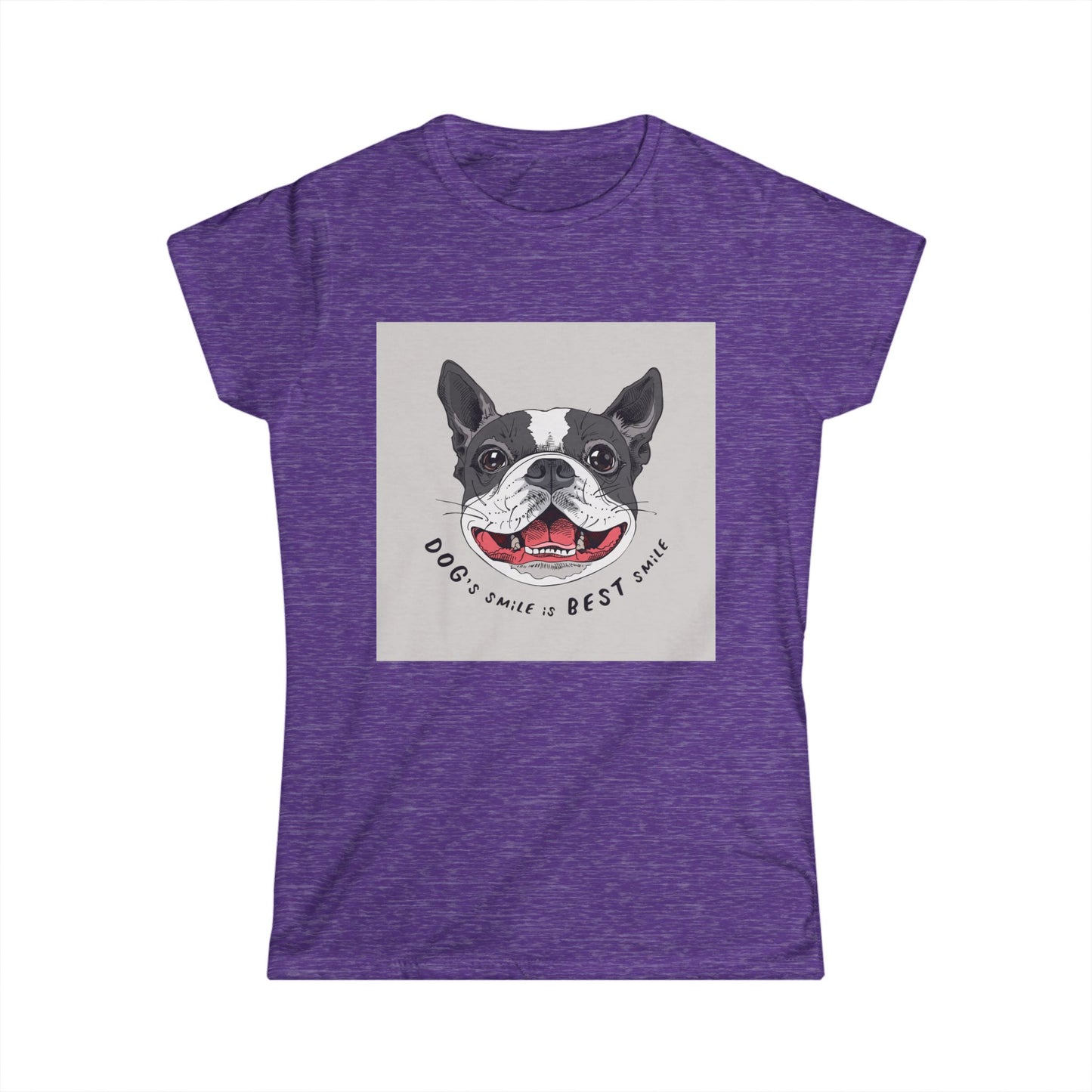 Women's Dog Lover Tee - "Dog's Smile is Best Smile" Graphic T-Shirt