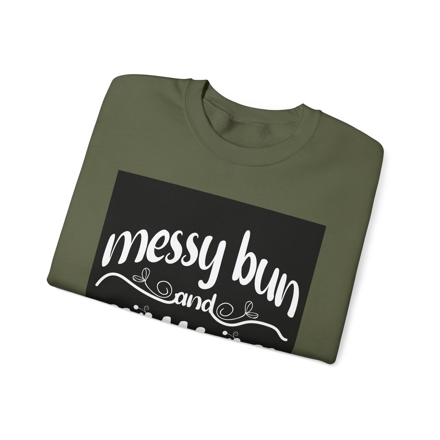 Messy Bun Crewneck Sweatshirt - Get Stuff Done