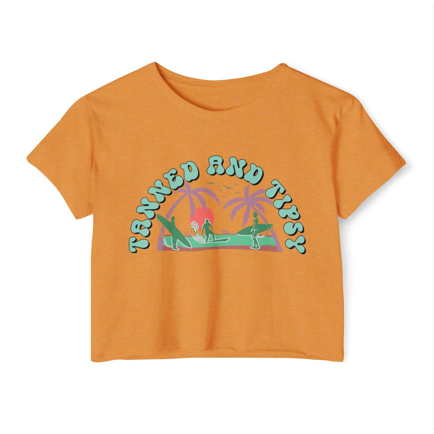 Tanned and Tipsy Women’s Festival Crop Top, Summer Vibe Shirt, Boho Style Tee, Beach Party Essential, Concert Outfit, Vacation Fashion