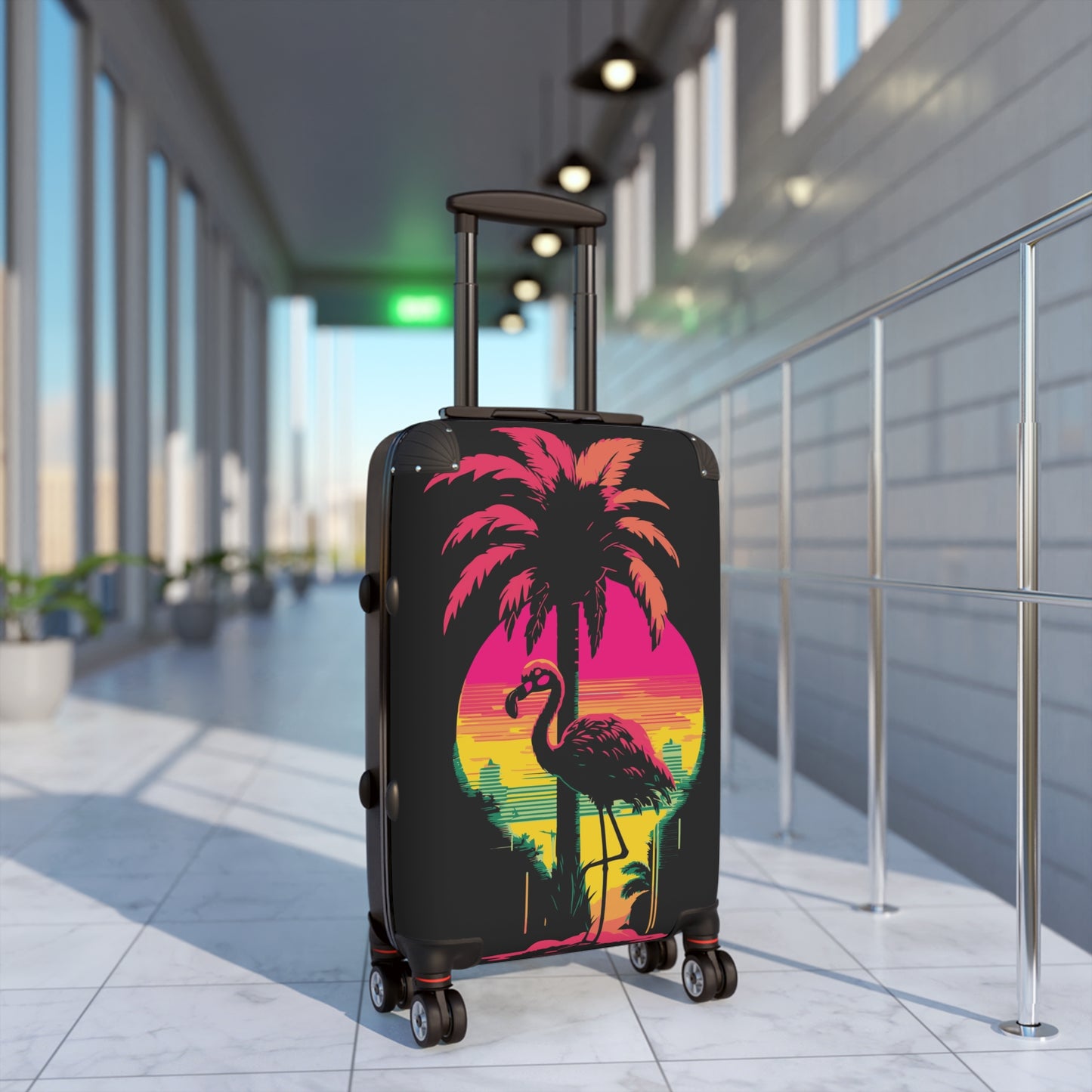 Tropical Flamingo Suitcase - Vibrant Travel Luggage for Adventurers