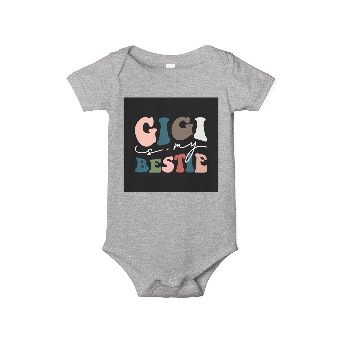 Gigi is My Bestie Infant Jersey One Piece - Cute Baby Bodysuit for Grandparents