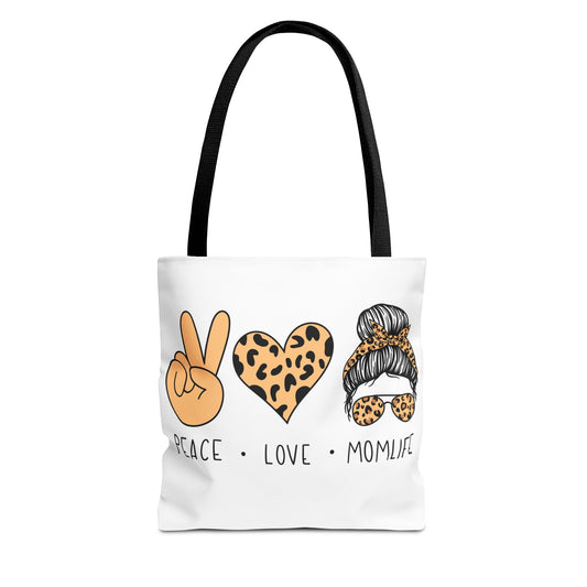 Peace Love Momlife Tote Bag - Stylish & Functional for Every Mom