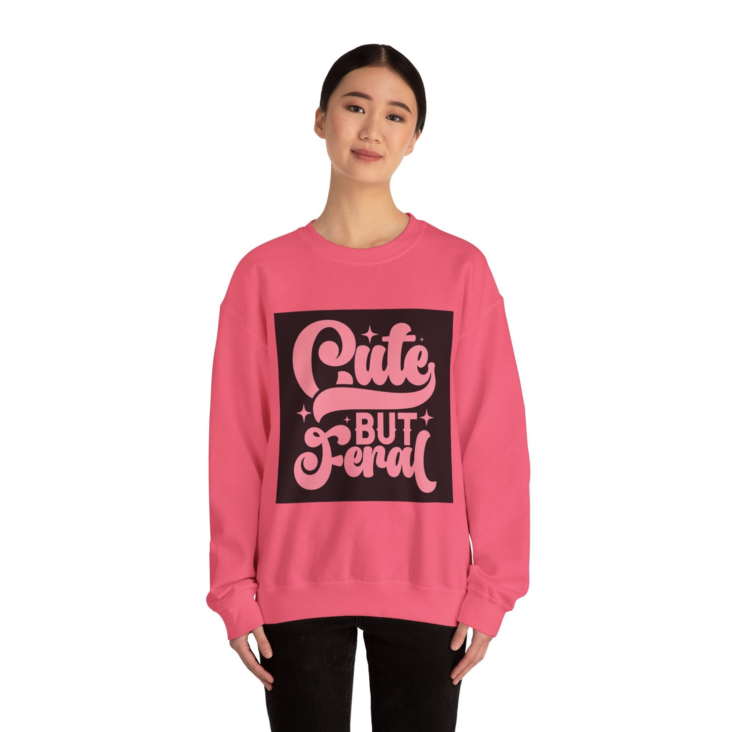 Cute But Feral Unisex Heavy Blend Crewneck Sweatshirt - Cozy & Stylish