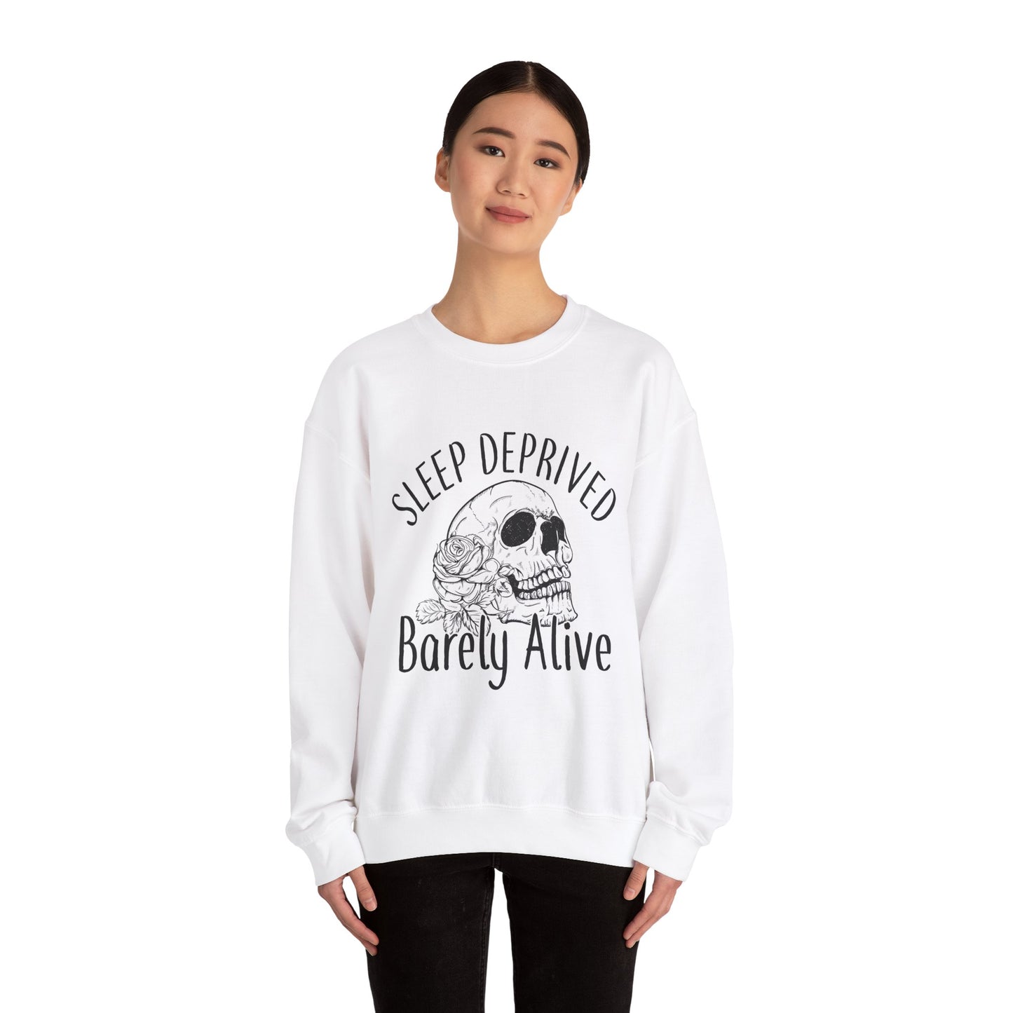 Sleep Deprived Barely Alive Sweatshirt - Unisex Heavy Blend™ Crewneck for Cozy Comfort