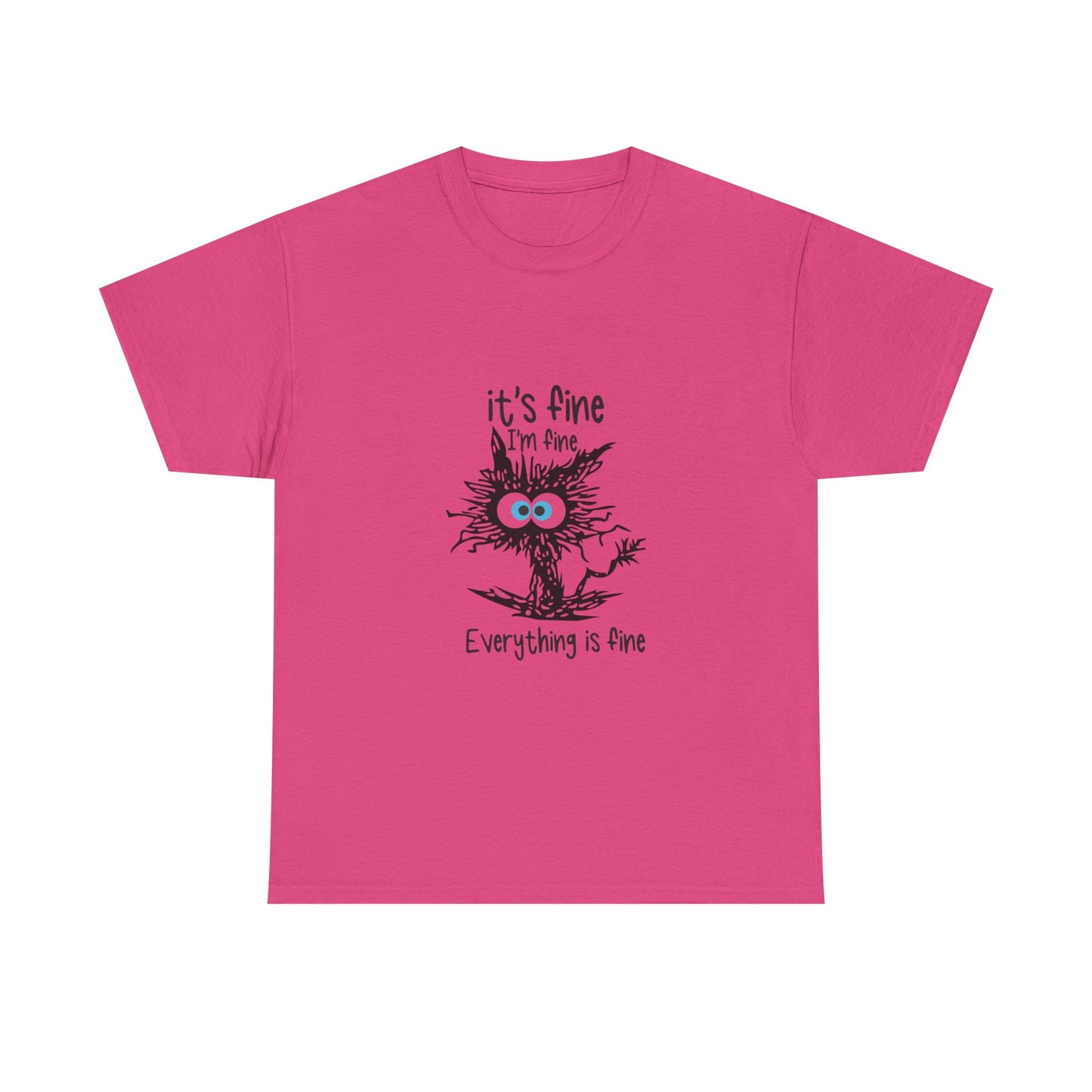 It's Fine Unisex Heavy Cotton Tee - Casual Comfort with Whimsical Design