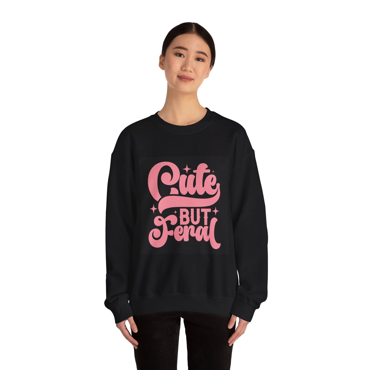 Cute But Feral Unisex Heavy Blend Crewneck Sweatshirt - Cozy & Stylish