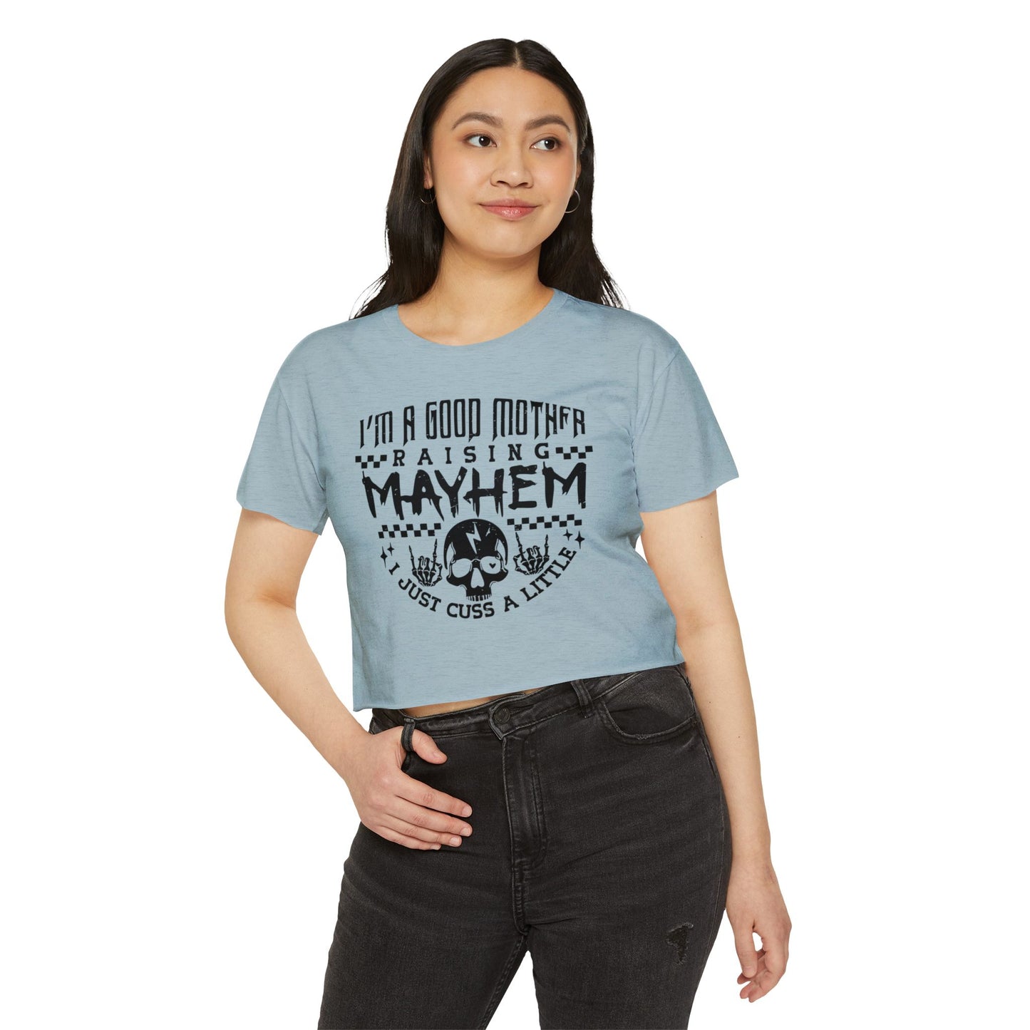 Women's Festival Crop Top - Vintage Style Graphic Tee for Moms, Perfect for Festivals, Concerts, Parties, Birthdays