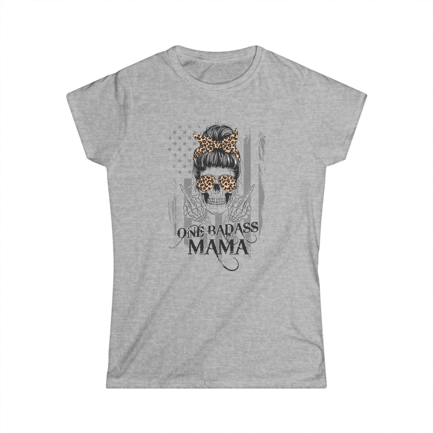 One Badass Mama Women's Softstyle Tee - Trendy Graphic T-Shirt for Moms