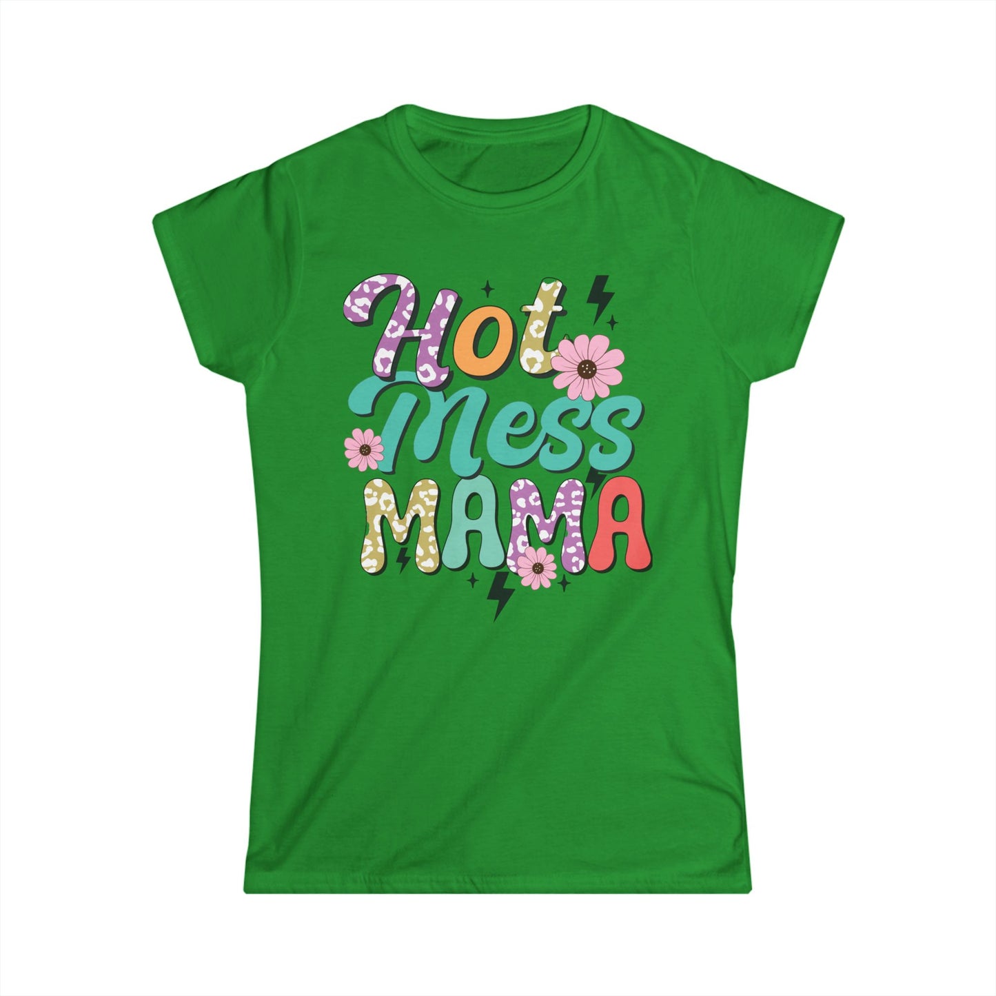 Hot Mess Mama Women's Tee - Fun, Casual Wear for Moms, Great for Mother's Day, Birthday Gift, Family Gatherings, Everyday Style