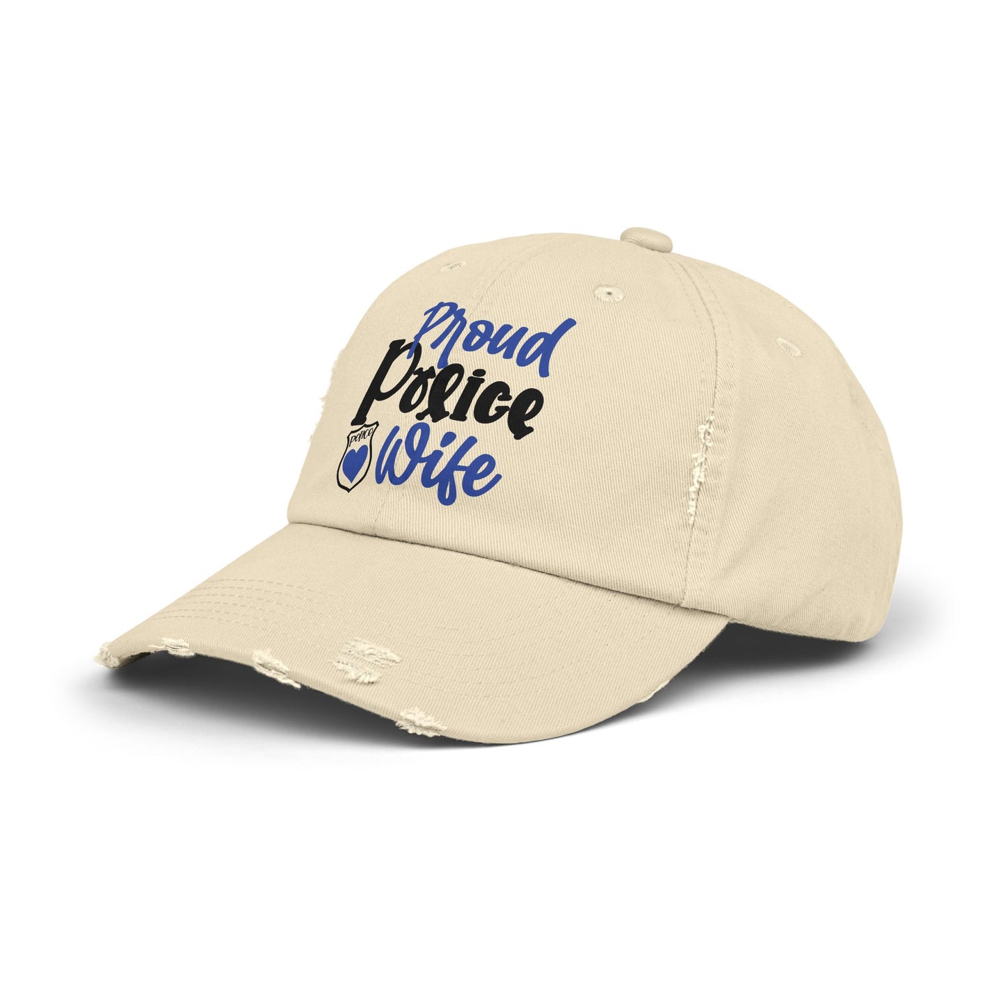 Proud Police Wife Cap, Unisex Distressed Cap for Police Family, Supportive Police Wife Gift, Casual Everyday Hat, Unique Law [...]